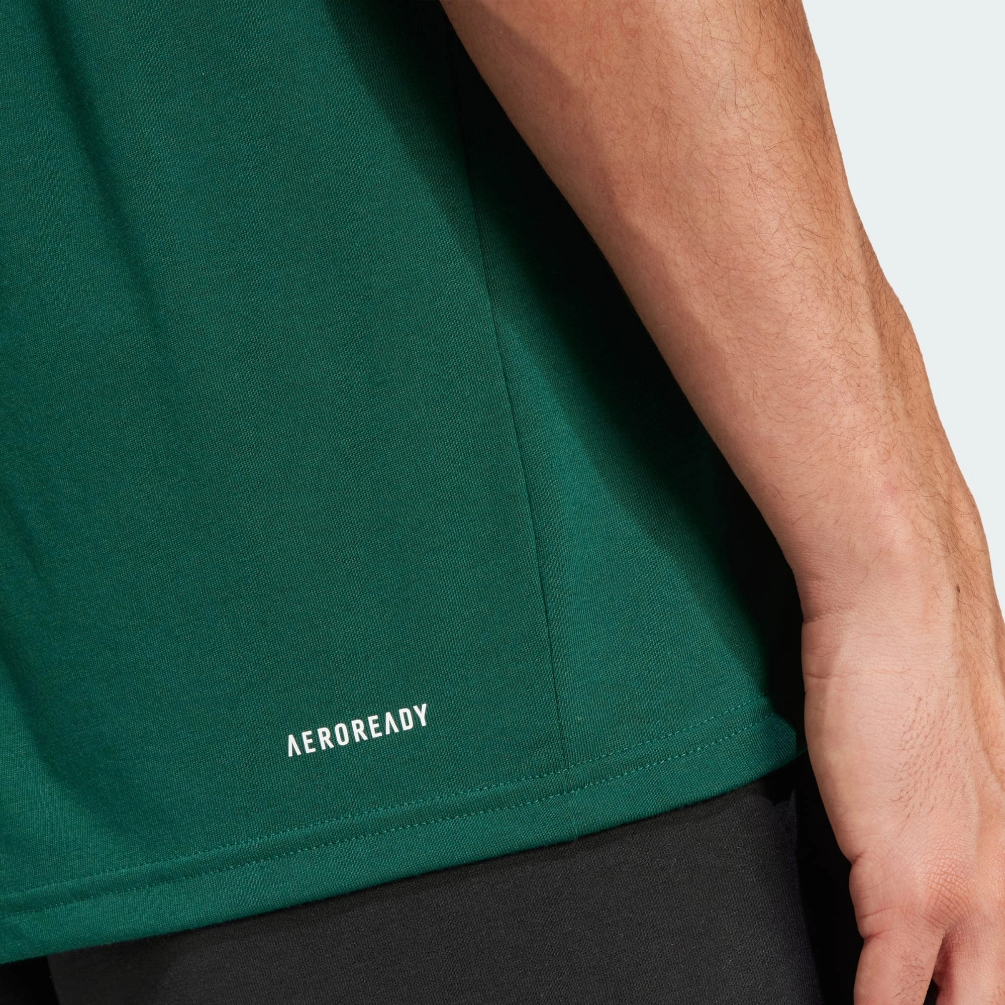 ADIDAS MEN'S TRAIN ESSENTIALS FEELREADY GREEN TEE
