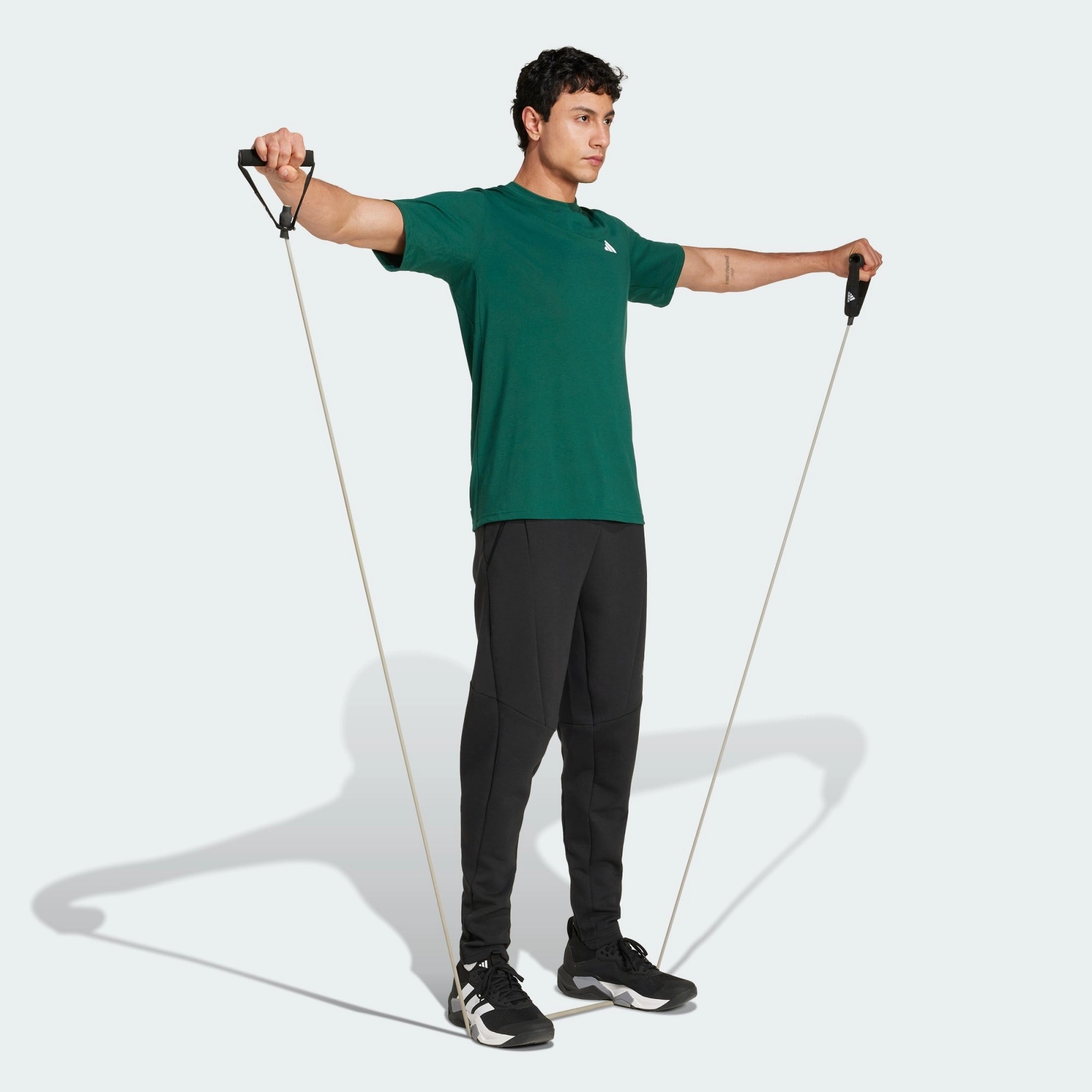 ADIDAS MEN'S TRAIN ESSENTIALS FEELREADY GREEN TEE