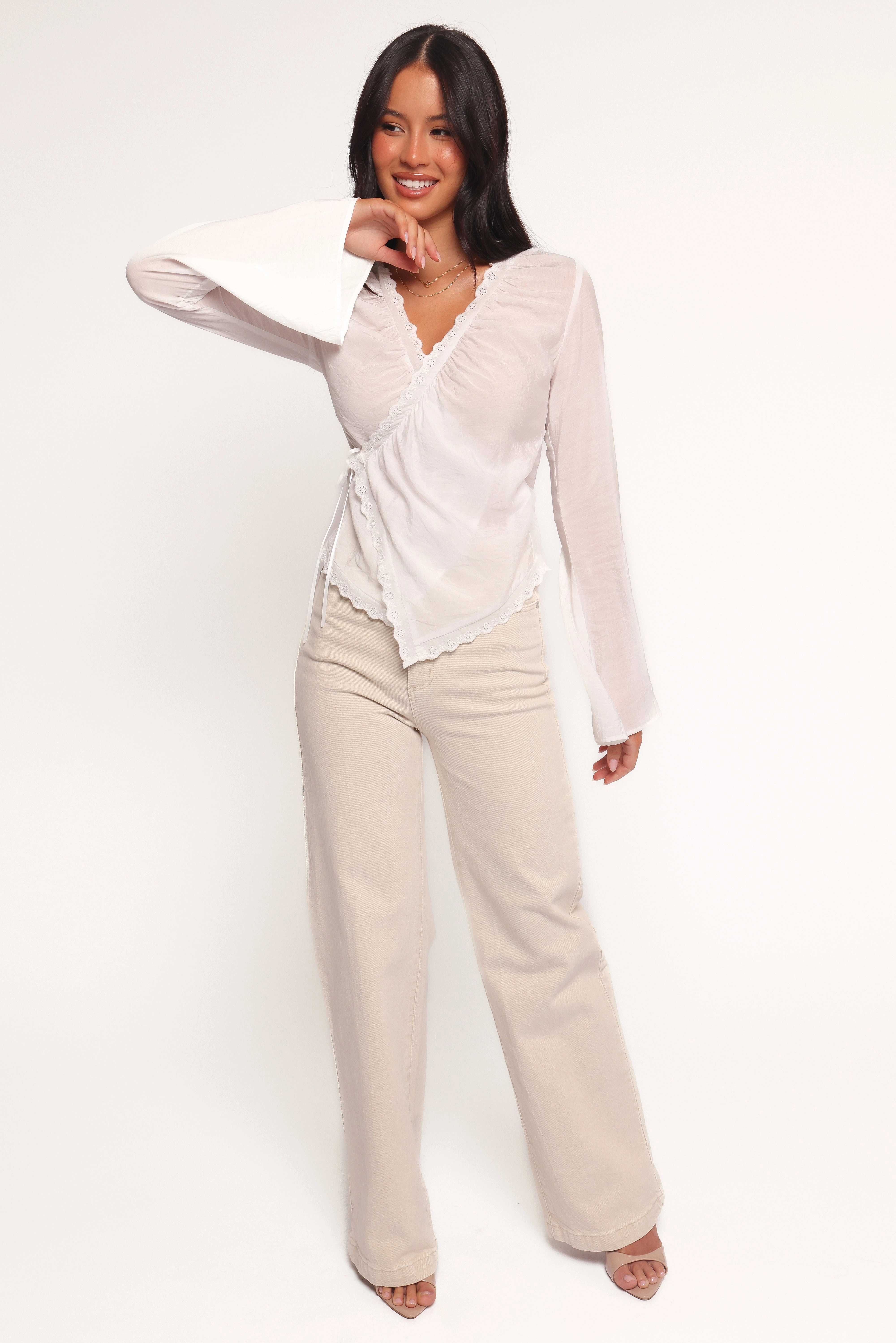 Adira Wrap Blouse - White