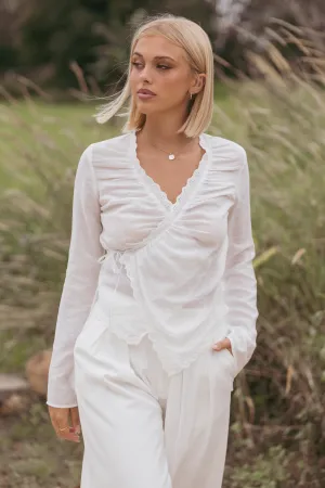 Adira Wrap Blouse - White