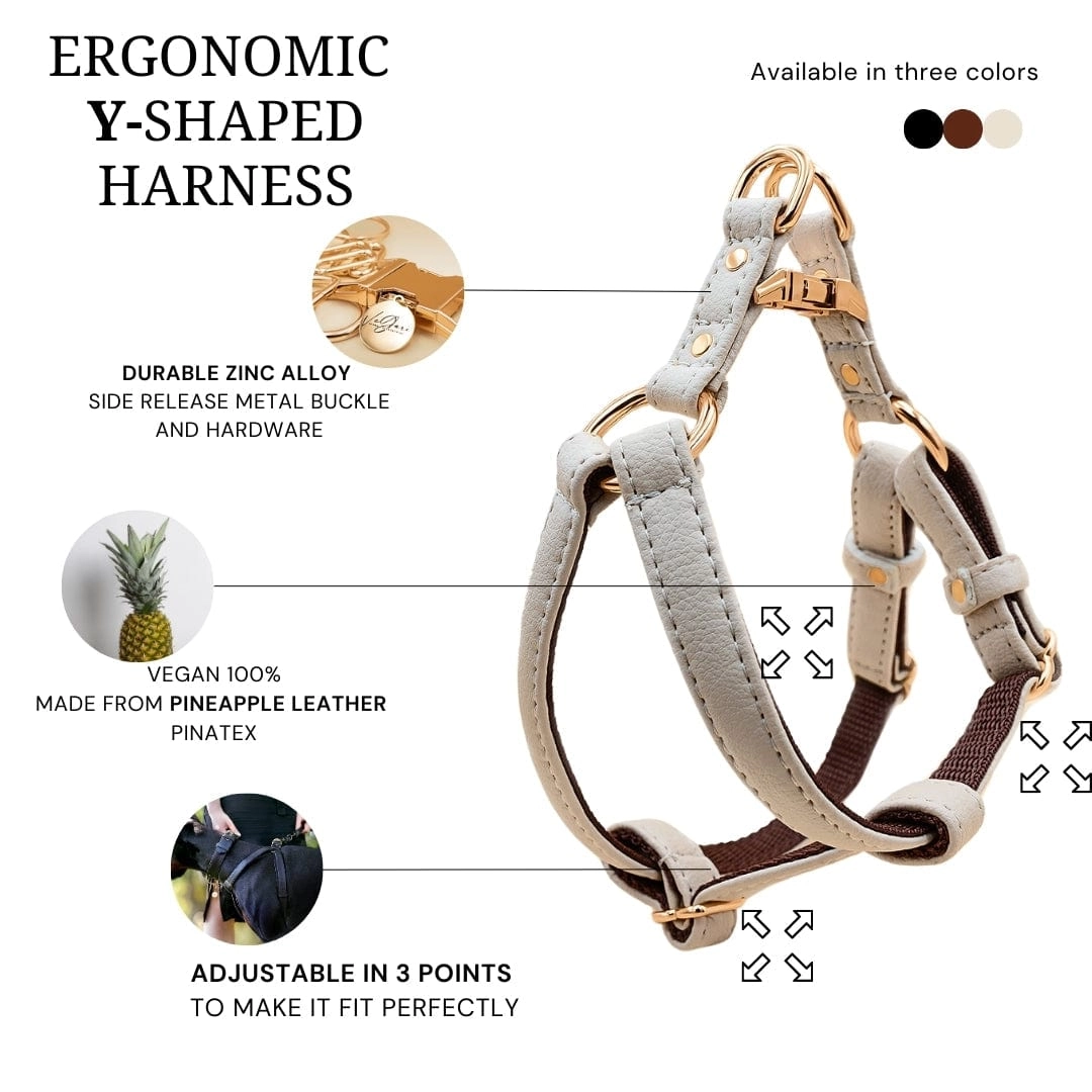 Anatomically Correct Piñatex® Vegan Leather Dog Harness | Royal Beige