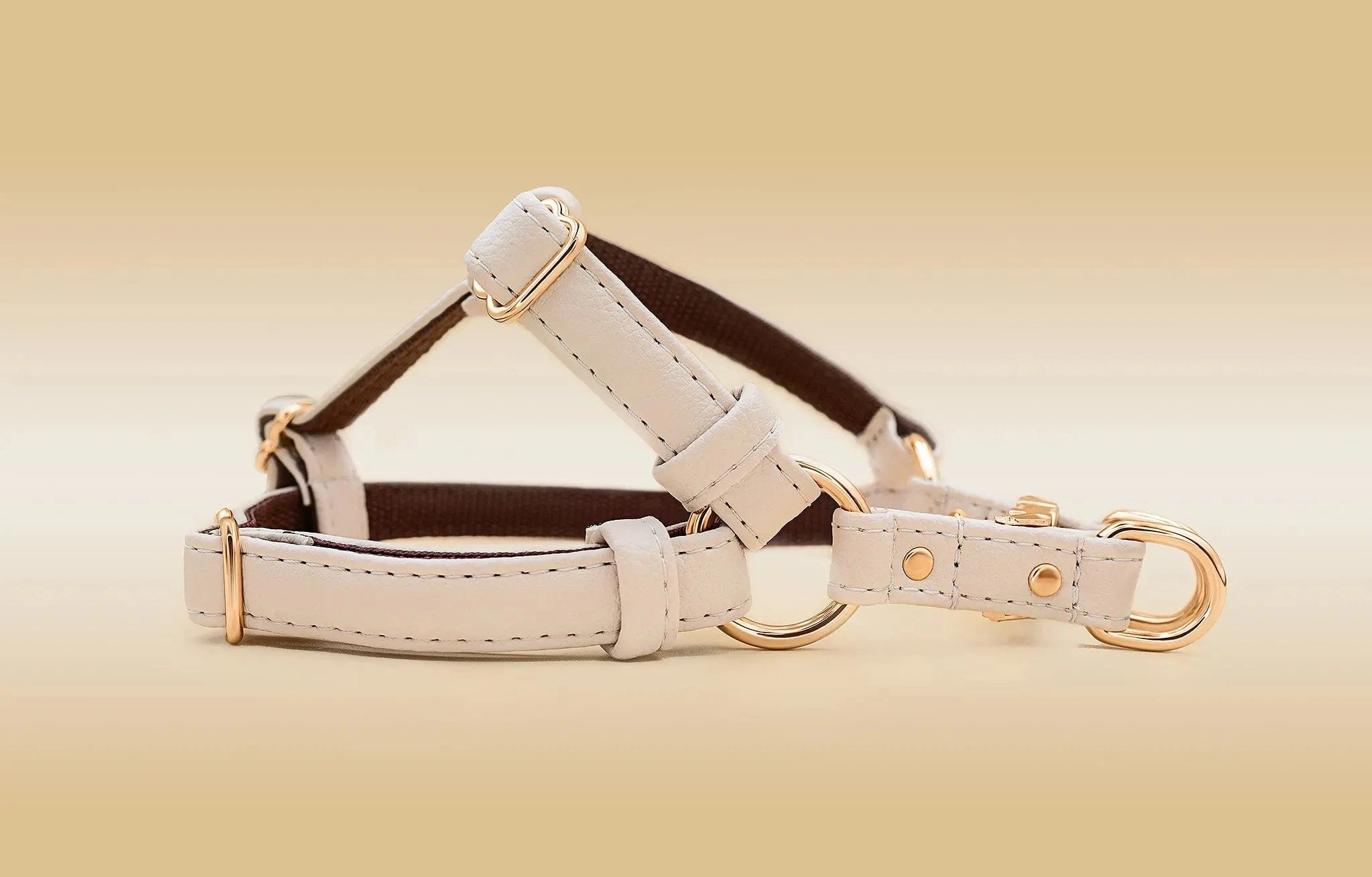 Anatomically Correct Piñatex® Vegan Leather Dog Harness | Royal Beige