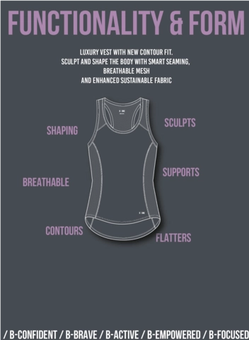 B-Confident Recycled Material Sports Vest | Black