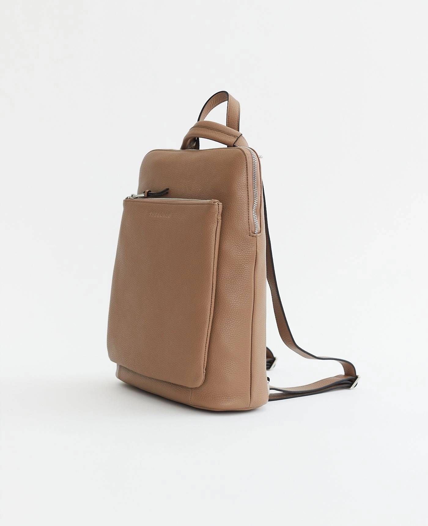 Backpack: Taupe Pebbled Leather