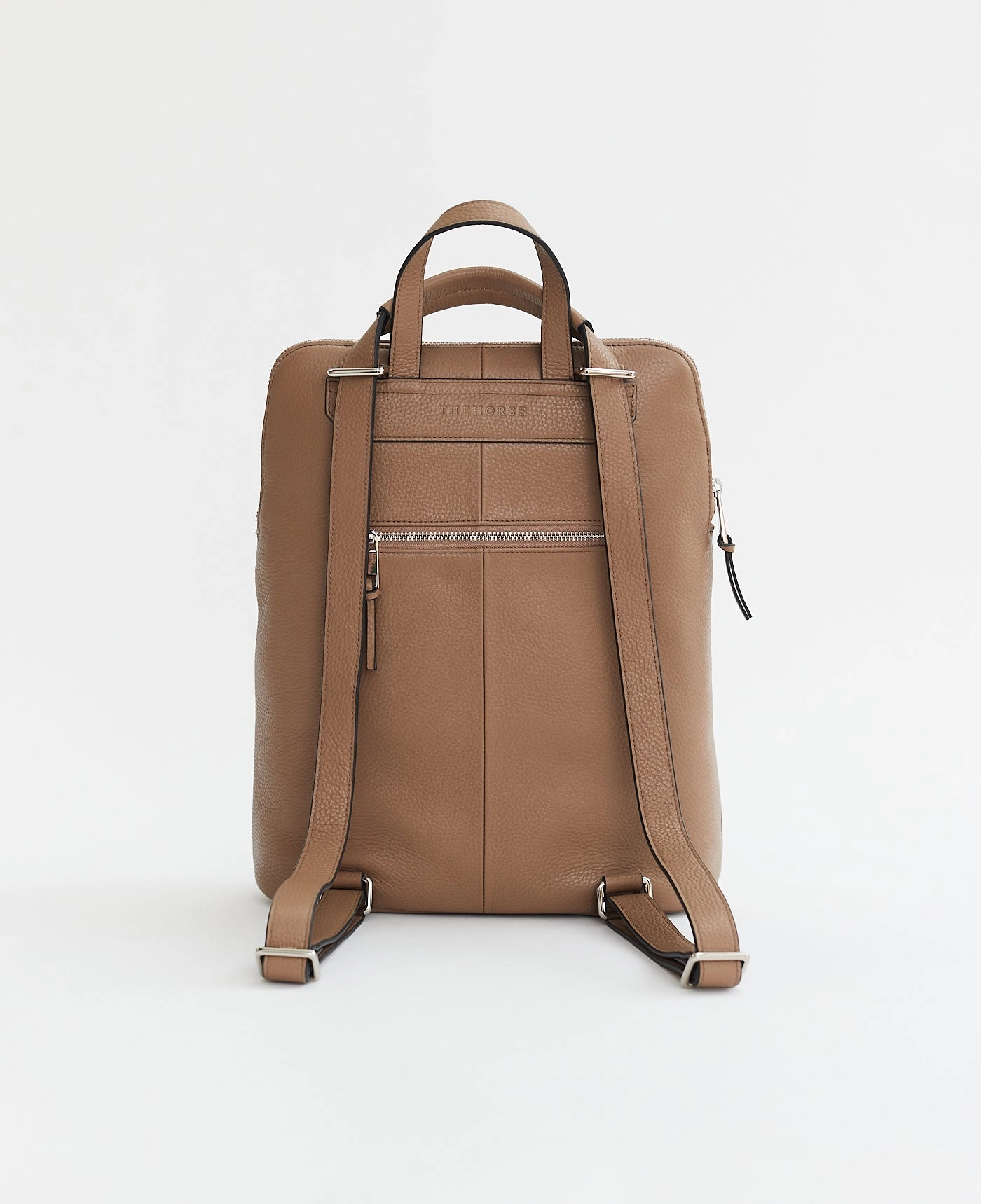 Backpack: Taupe Pebbled Leather