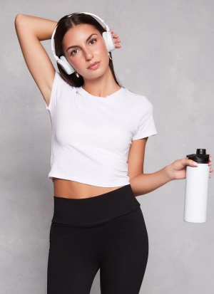 Basic Crew Neck Cropped Tee