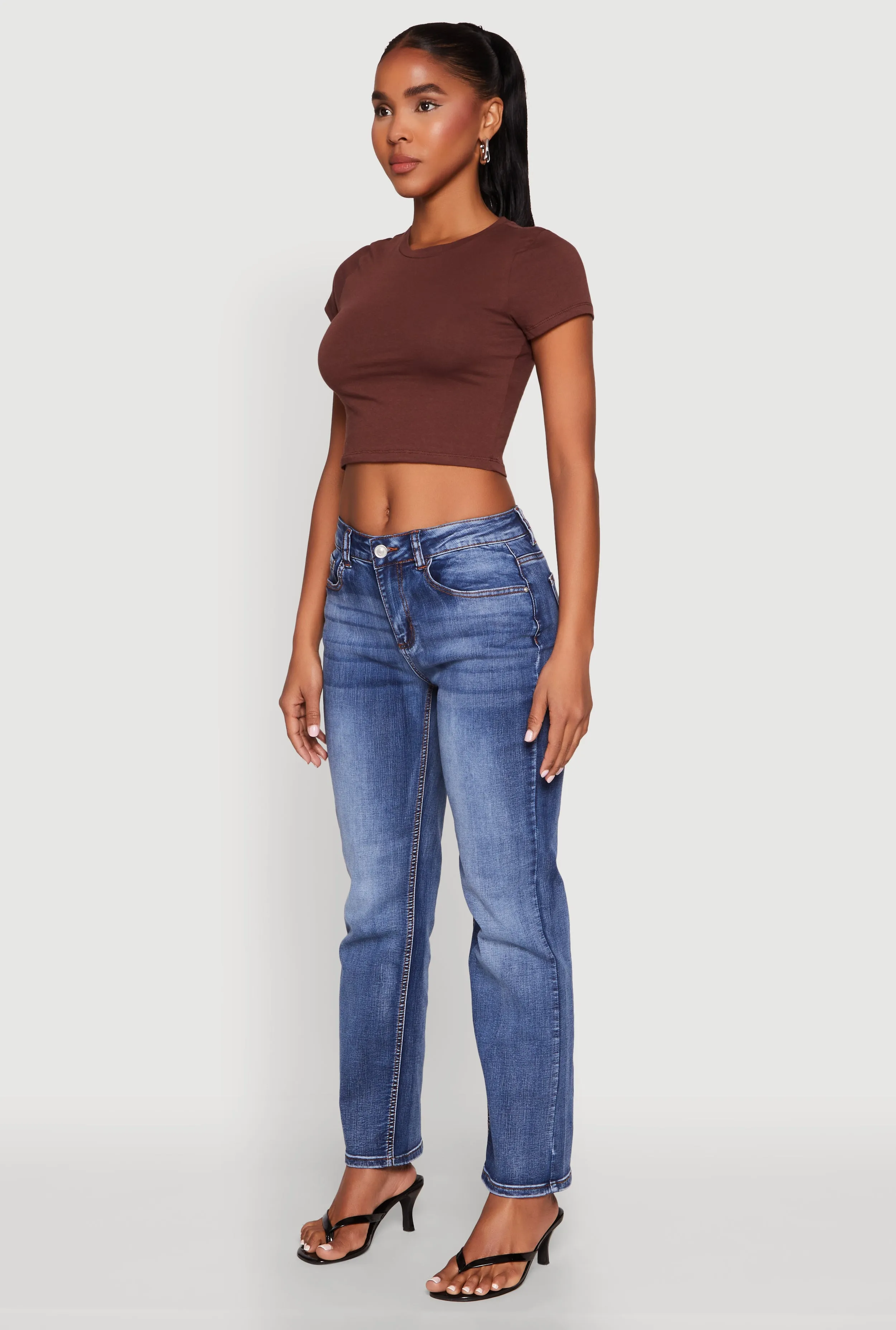 Basic Crew Neck Cropped Tee