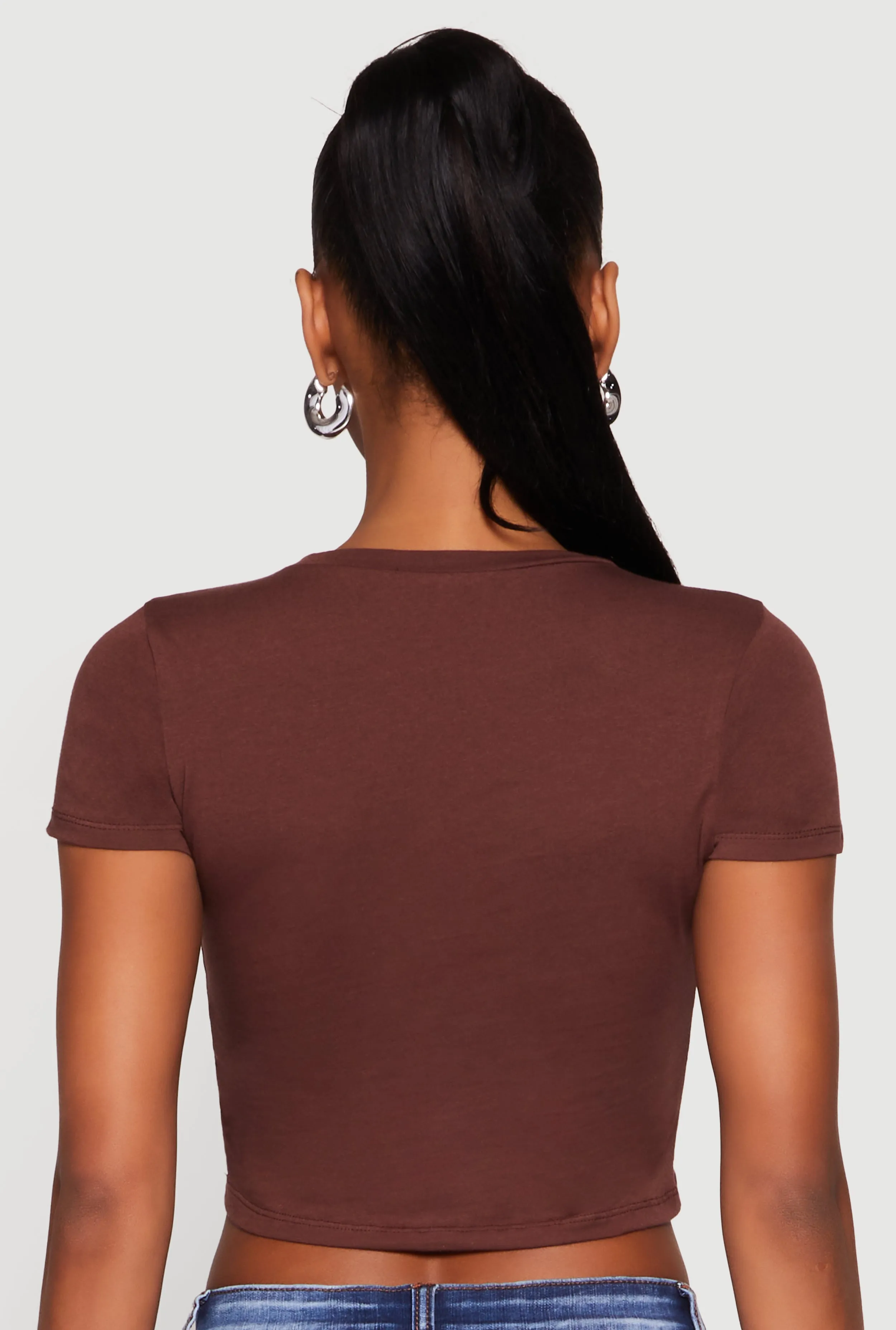 Basic Crew Neck Cropped Tee