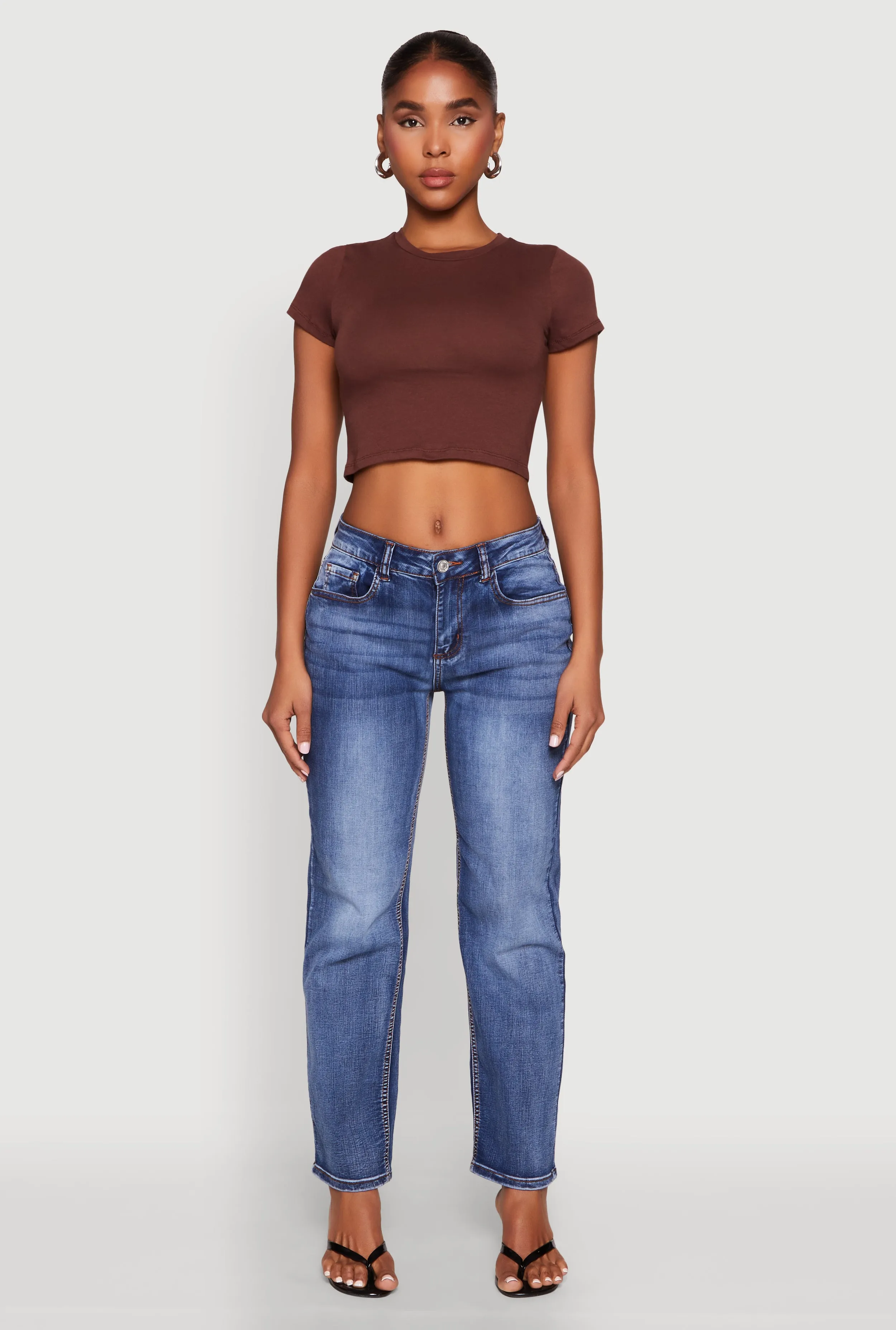 Basic Crew Neck Cropped Tee