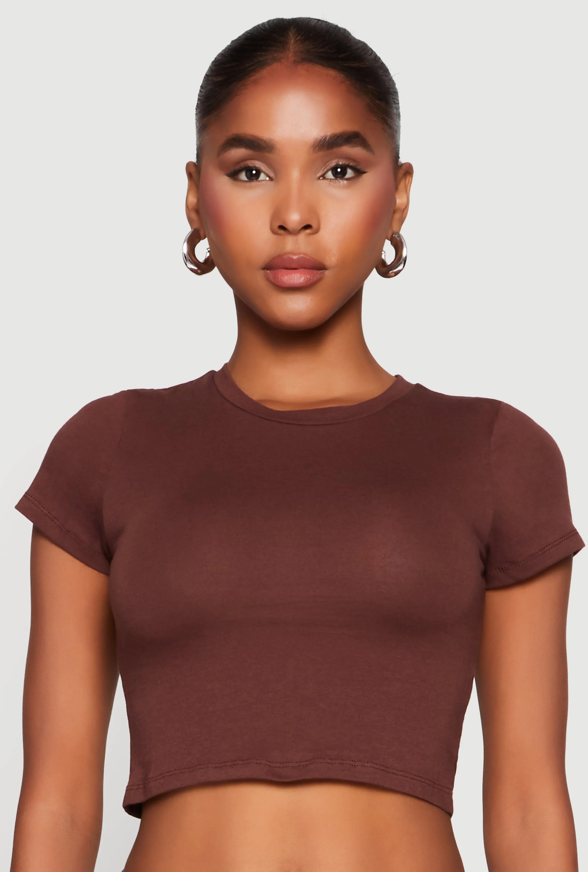Basic Crew Neck Cropped Tee