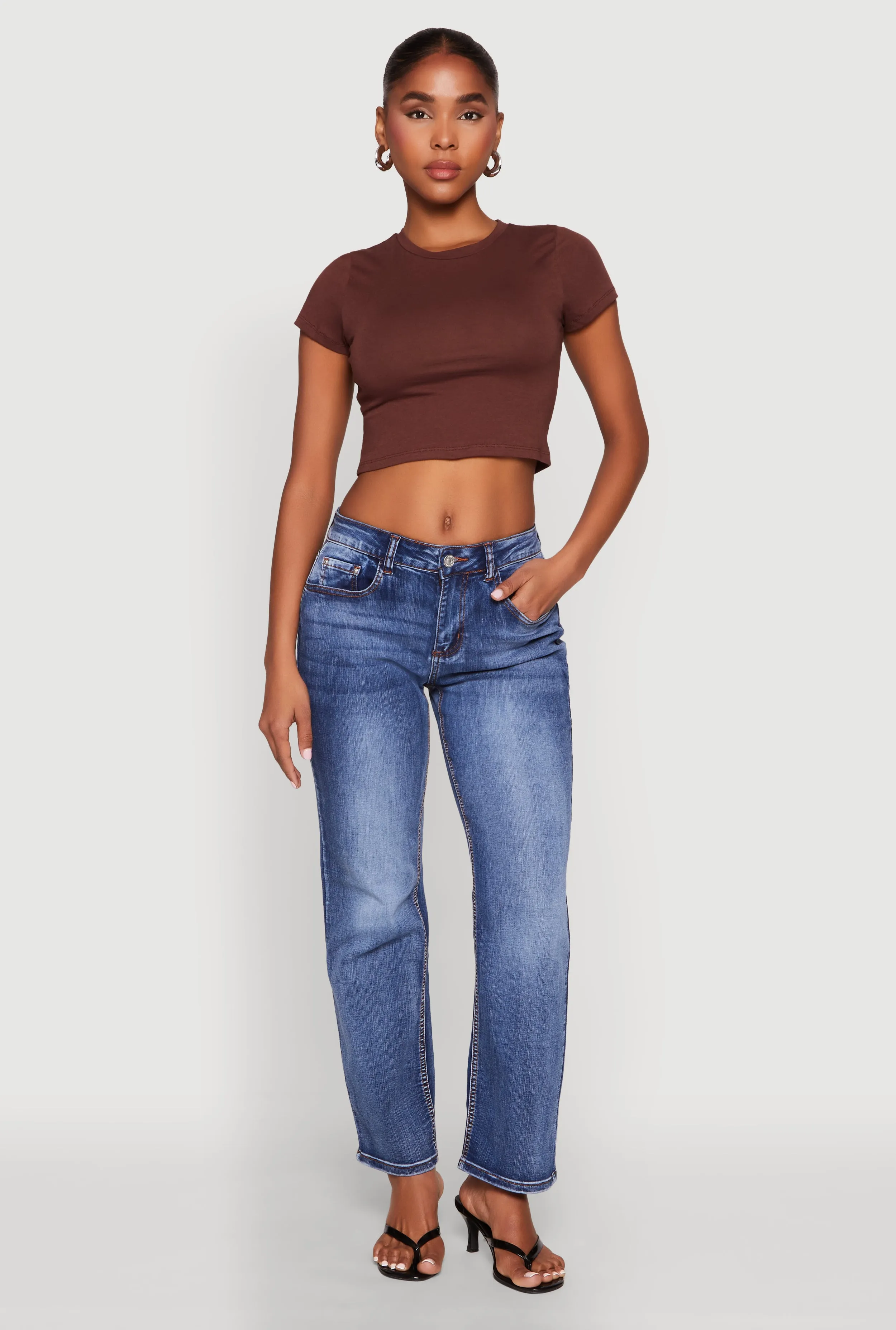 Basic Crew Neck Cropped Tee