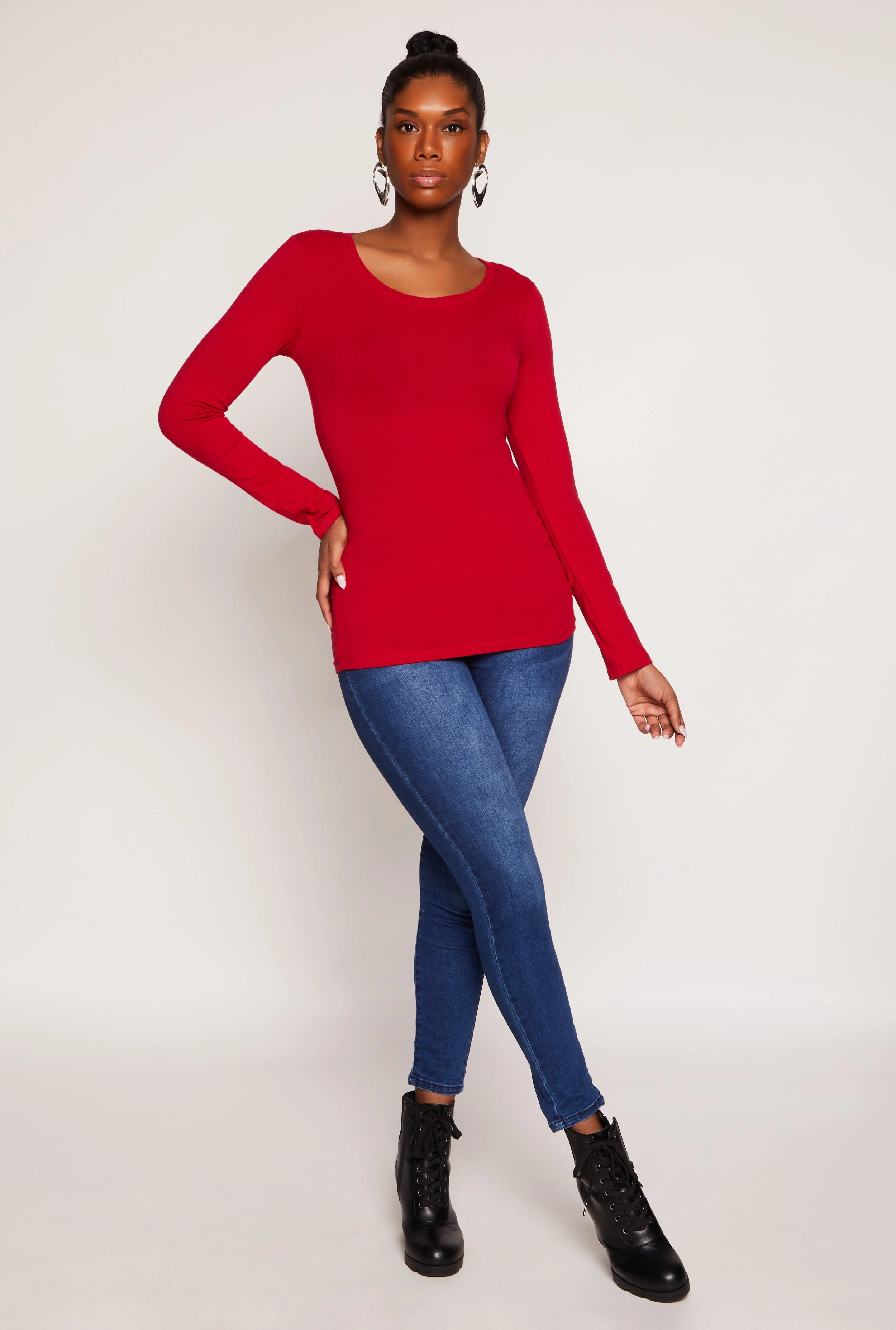 Basic Crew Neck Long Sleeve Tee