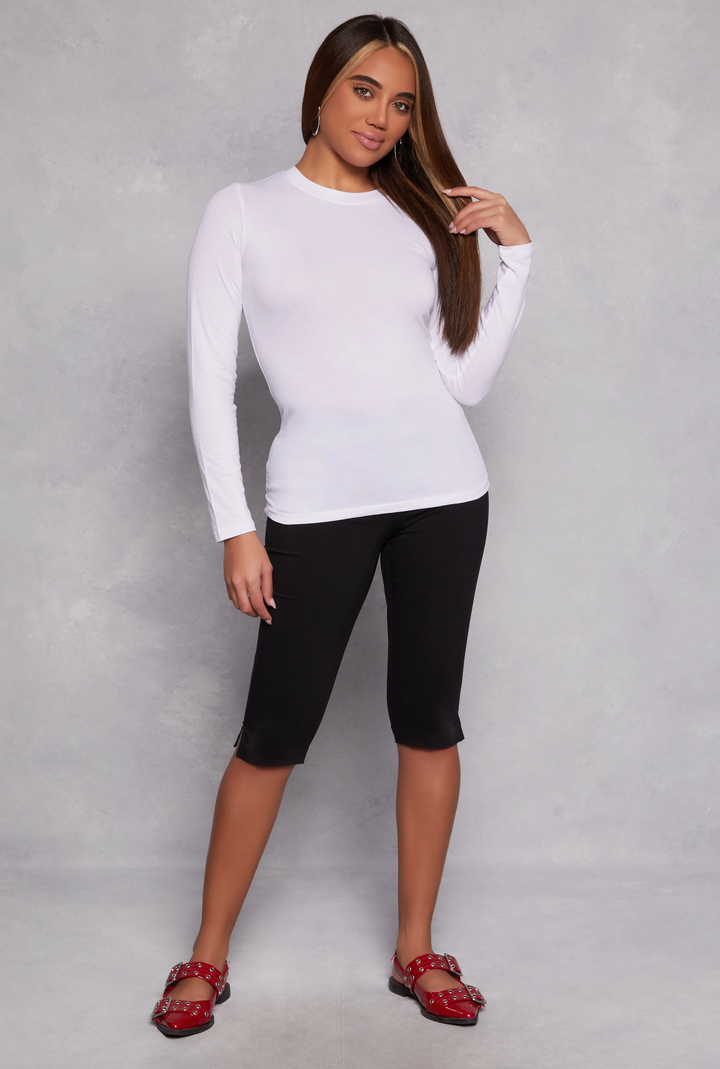 Basic High Neck Long Sleeve Tee