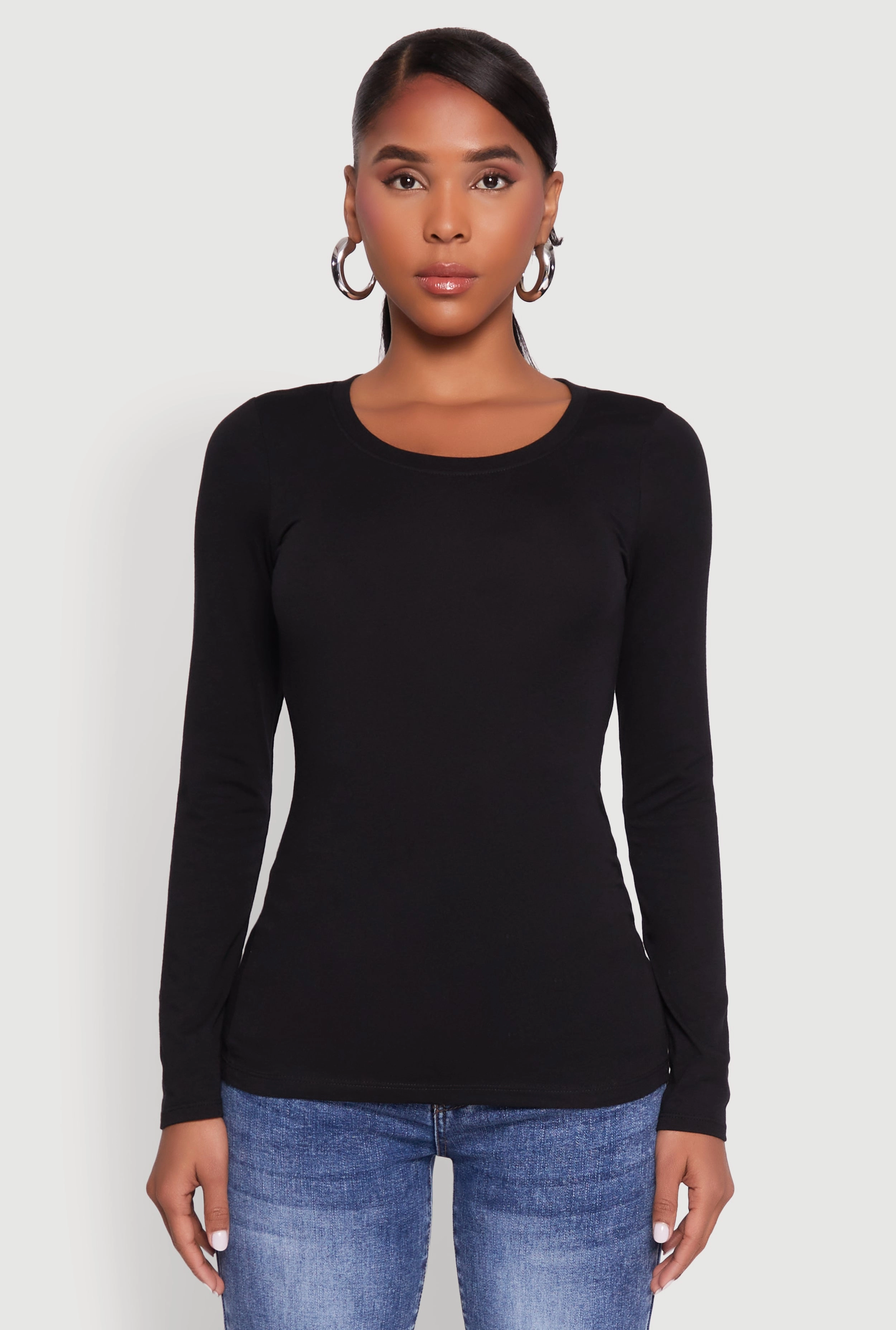 Basic Long Sleeve Crew Neck T Shirt