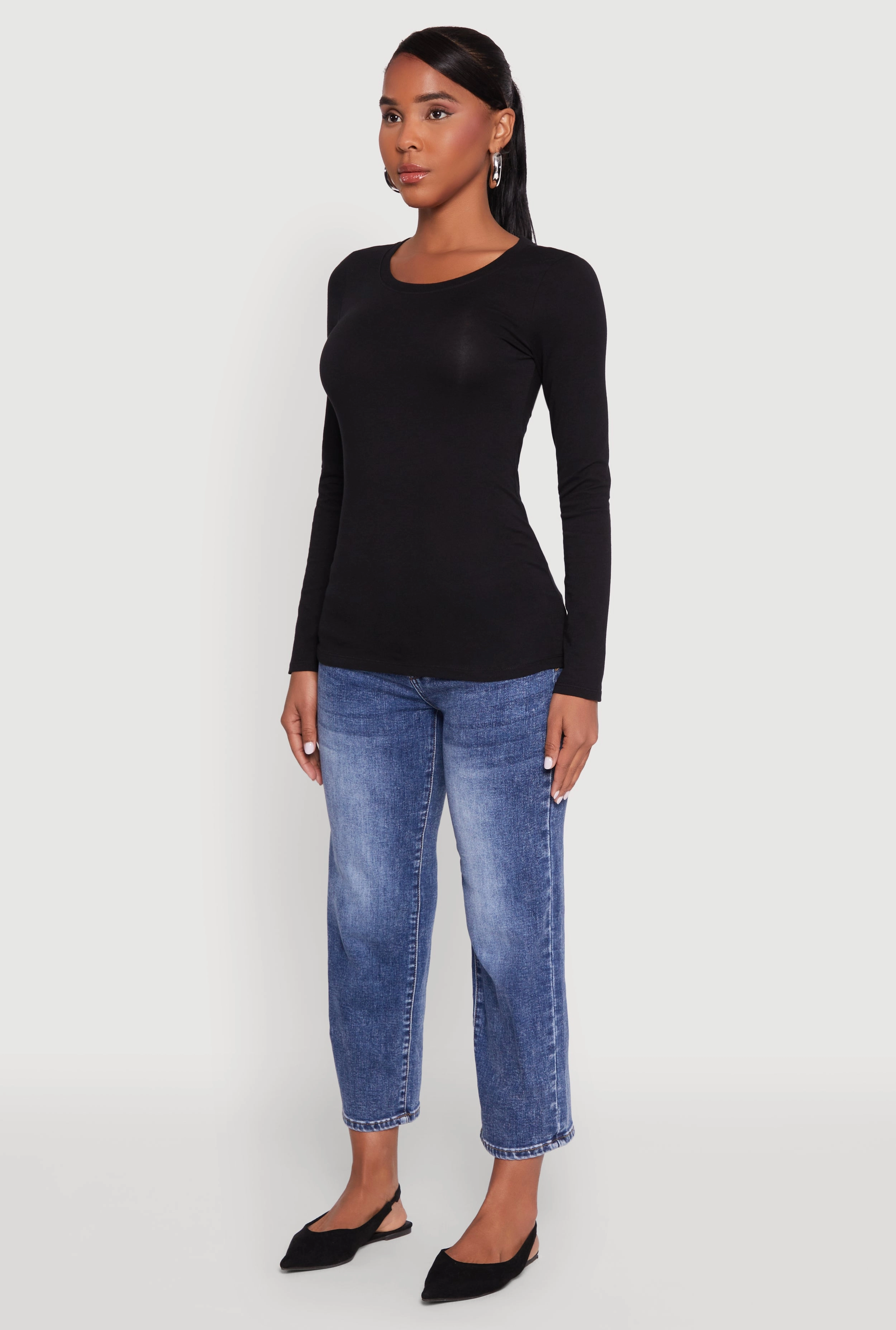 Basic Long Sleeve Crew Neck T Shirt