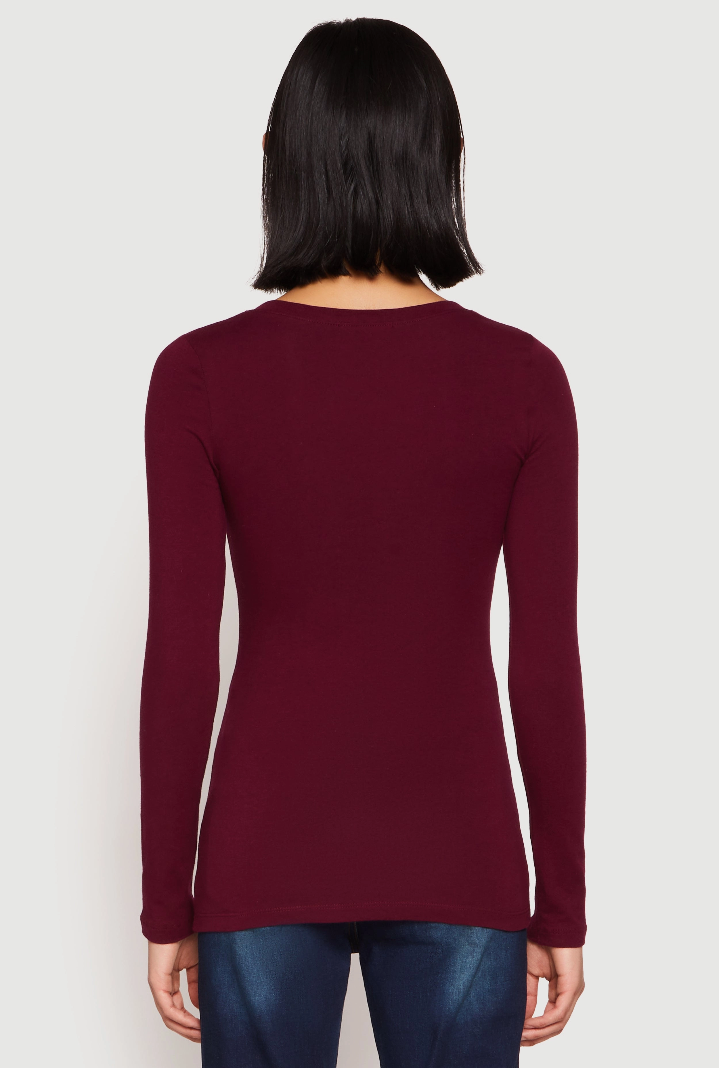 Basic Long Sleeve Crew Neck T Shirt