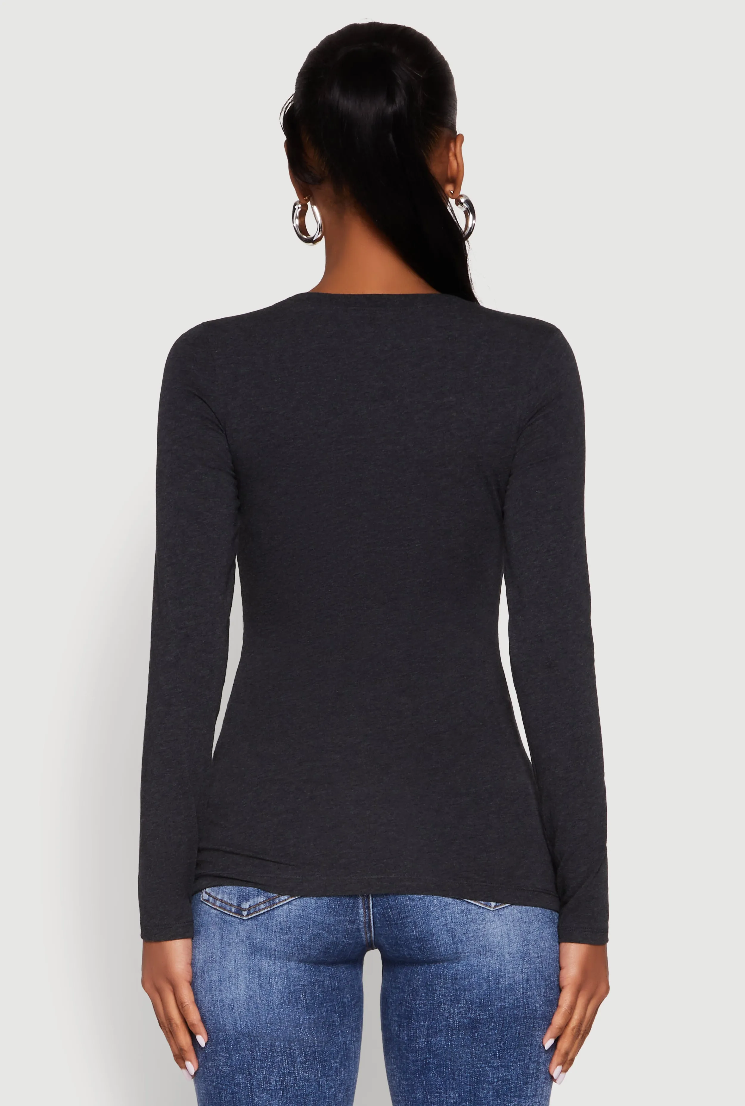 Basic Long Sleeve Crew Neck T Shirt