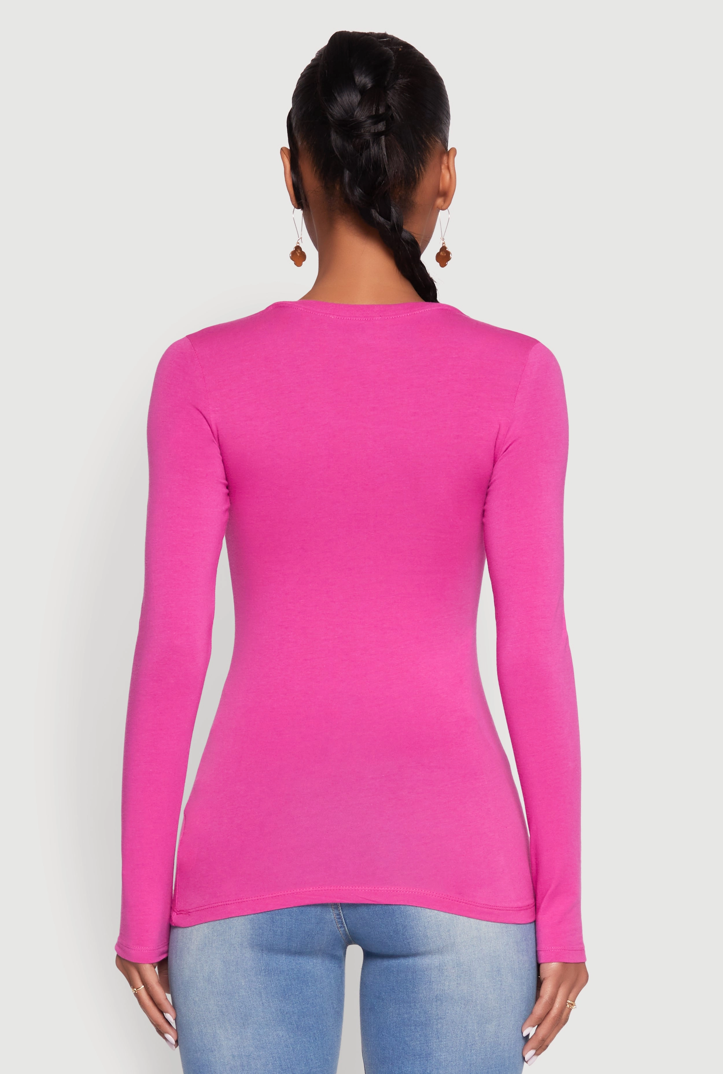 Basic Long Sleeve Crew Neck T Shirt