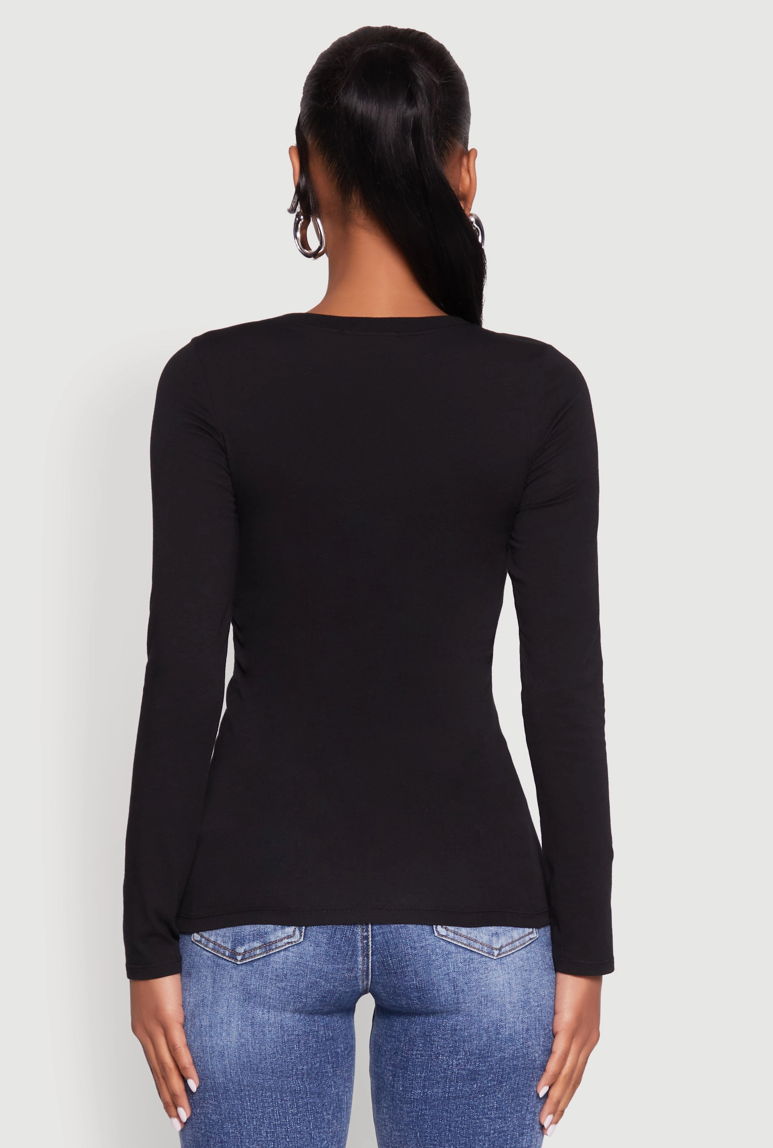 Basic Long Sleeve Crew Neck T Shirt