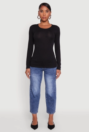 Basic Long Sleeve Crew Neck T Shirt