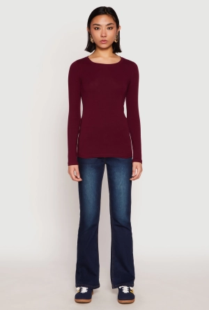 Basic Long Sleeve Crew Neck T Shirt
