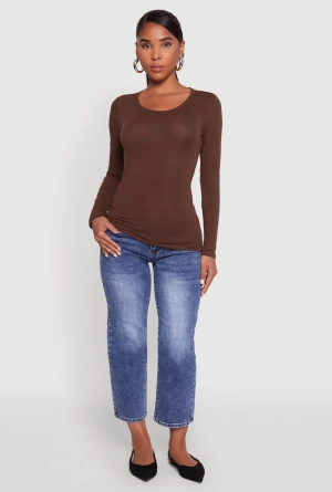 Basic Long Sleeve V Neck Tee