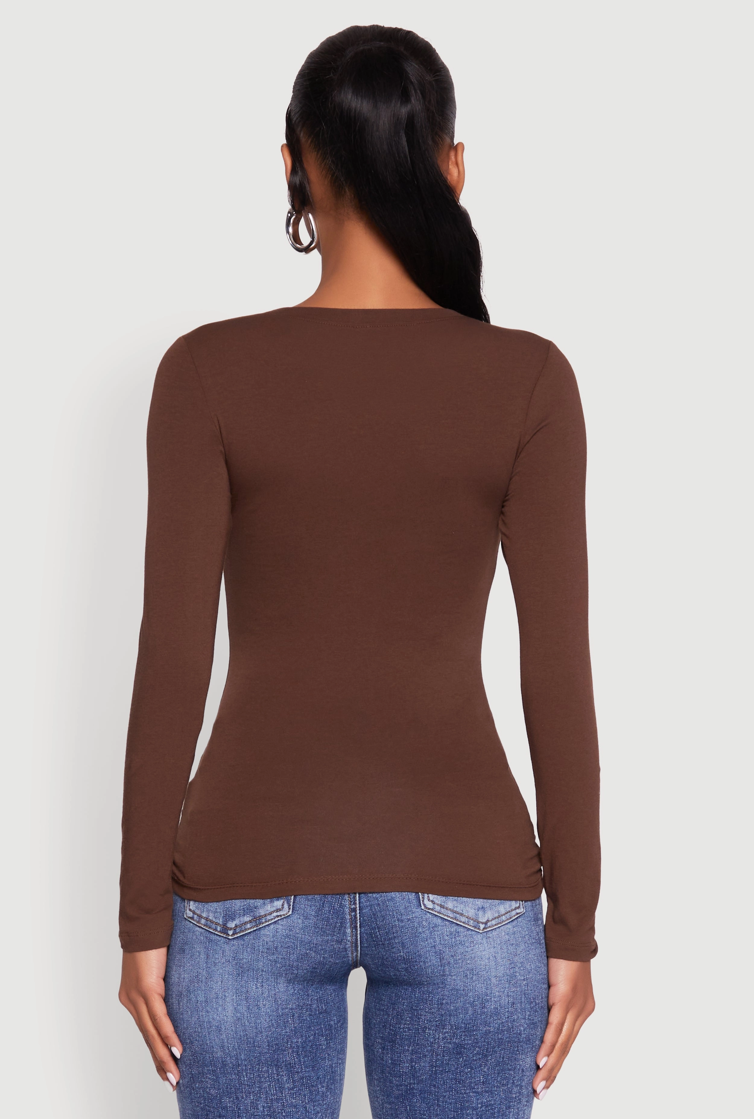Basic Long Sleeve V Neck Tee
