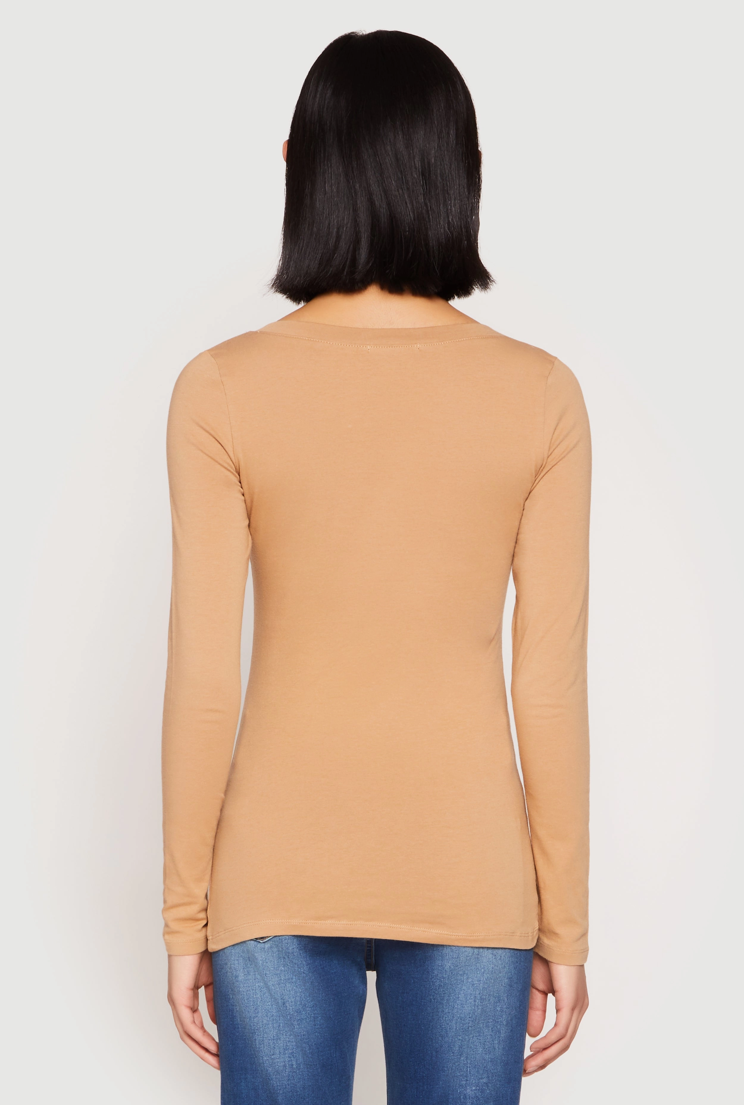 Basic Long Sleeve V Neck Tee