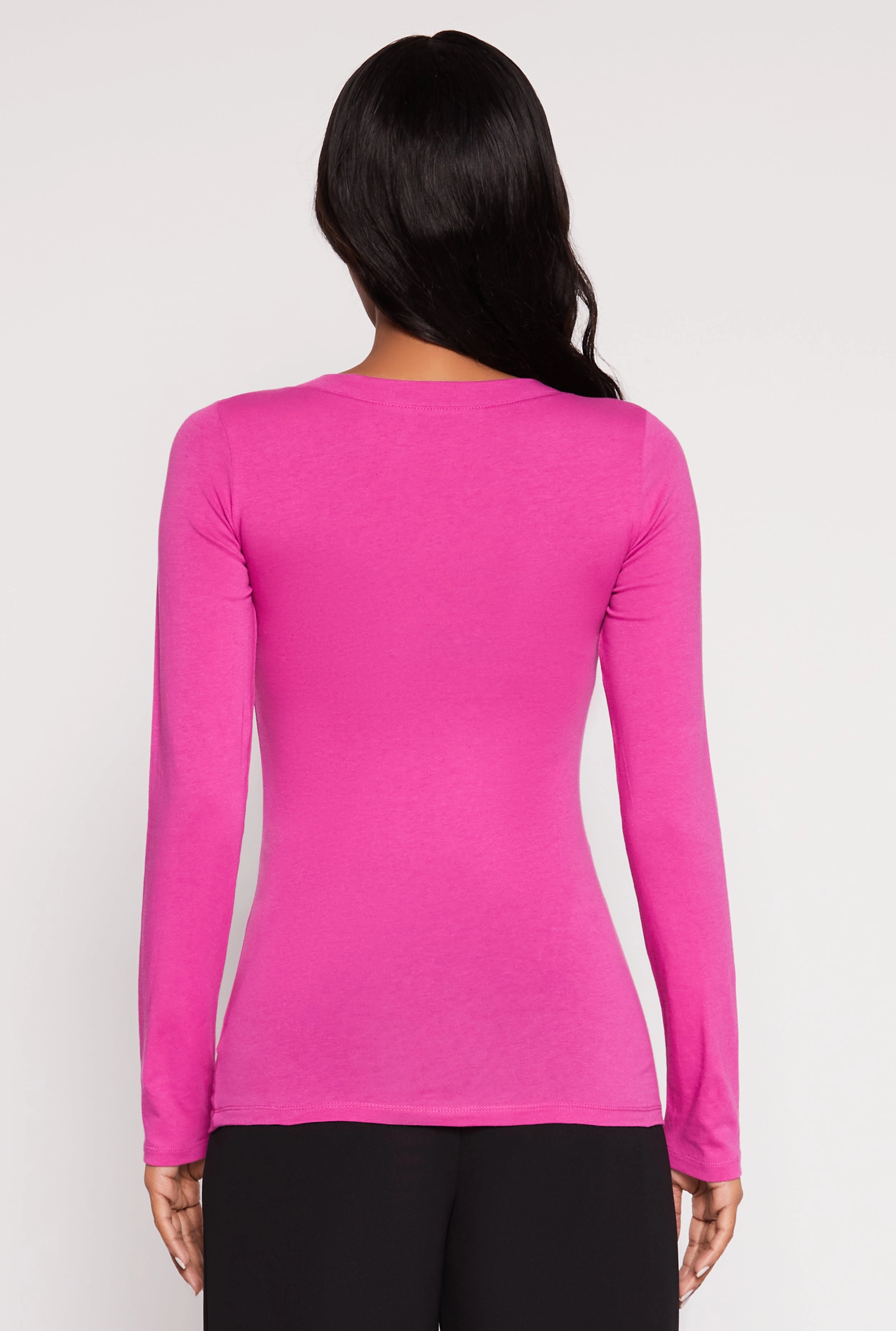 Basic Long Sleeve V Neck Tee