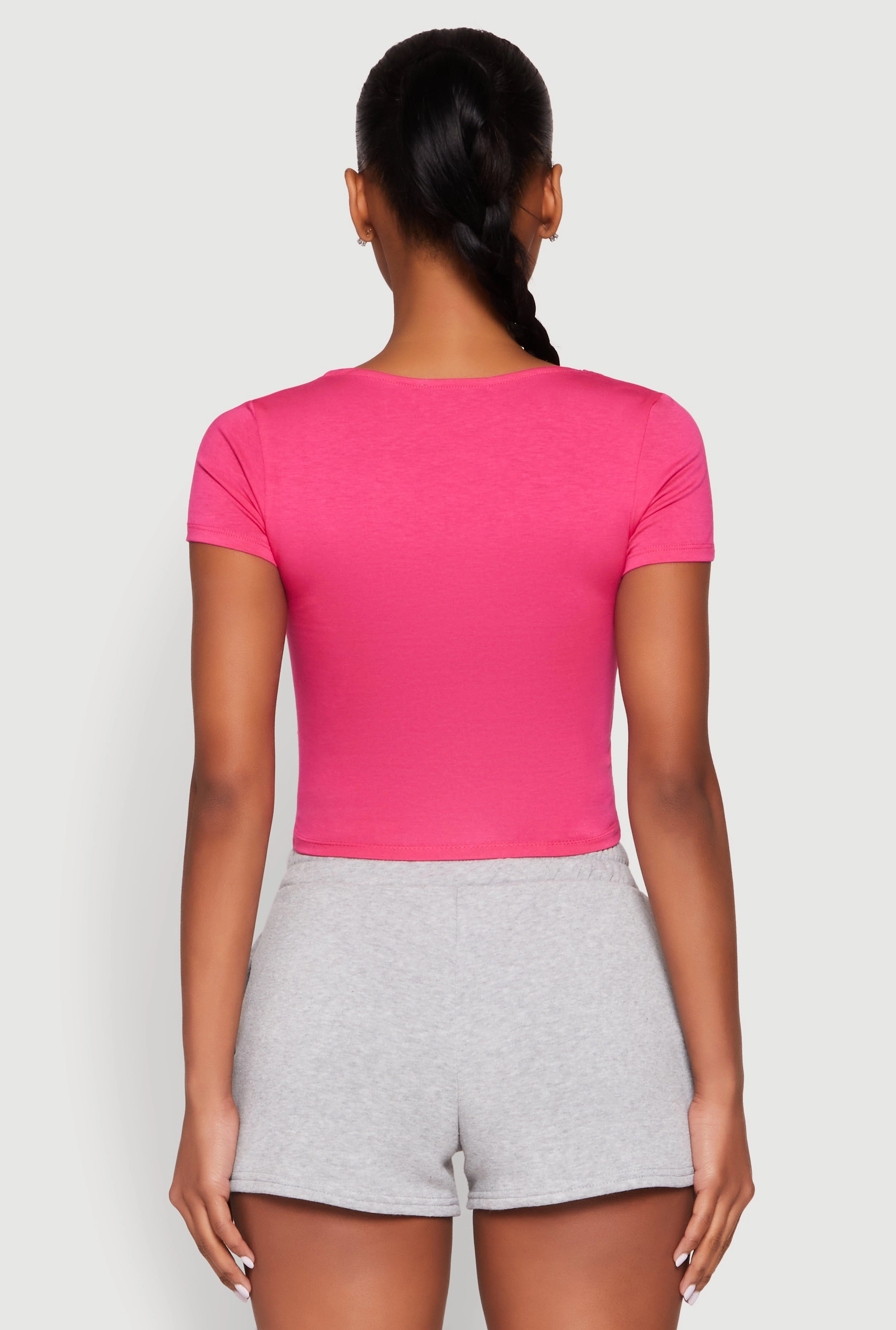 Basic Scoop Neck Cropped Tee