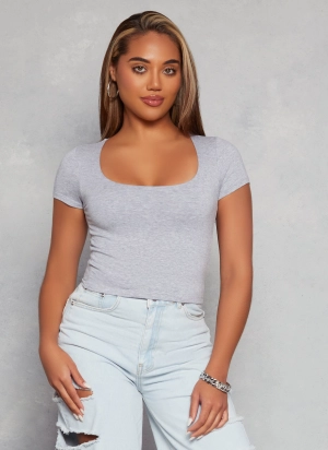 Basic Scoop Neck Cropped Tee
