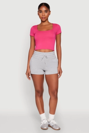 Basic Scoop Neck Cropped Tee