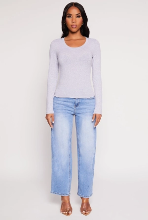Basic Scoop Neck Long Sleeve Top