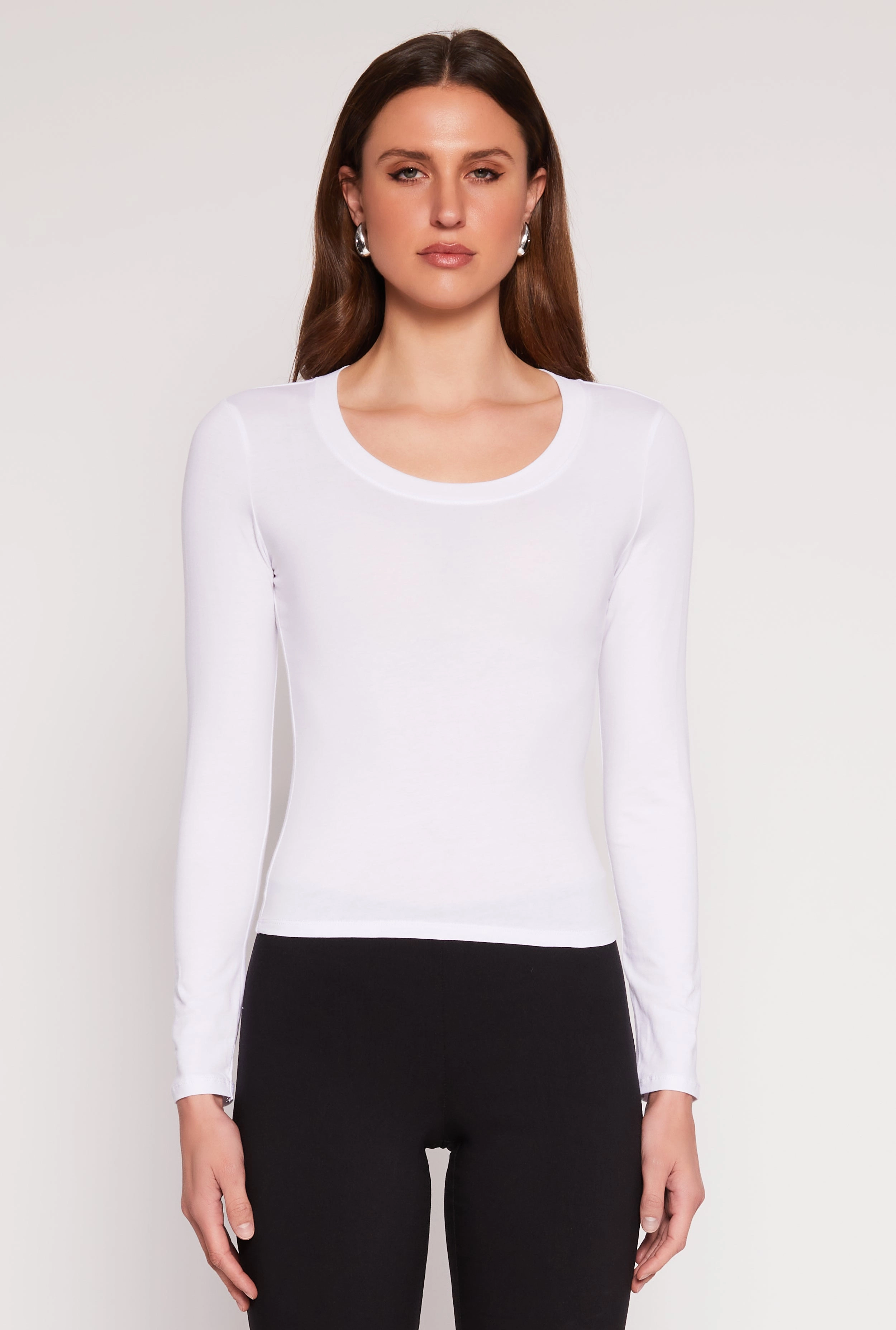 Basic Scoop Neck Long Sleeve Top