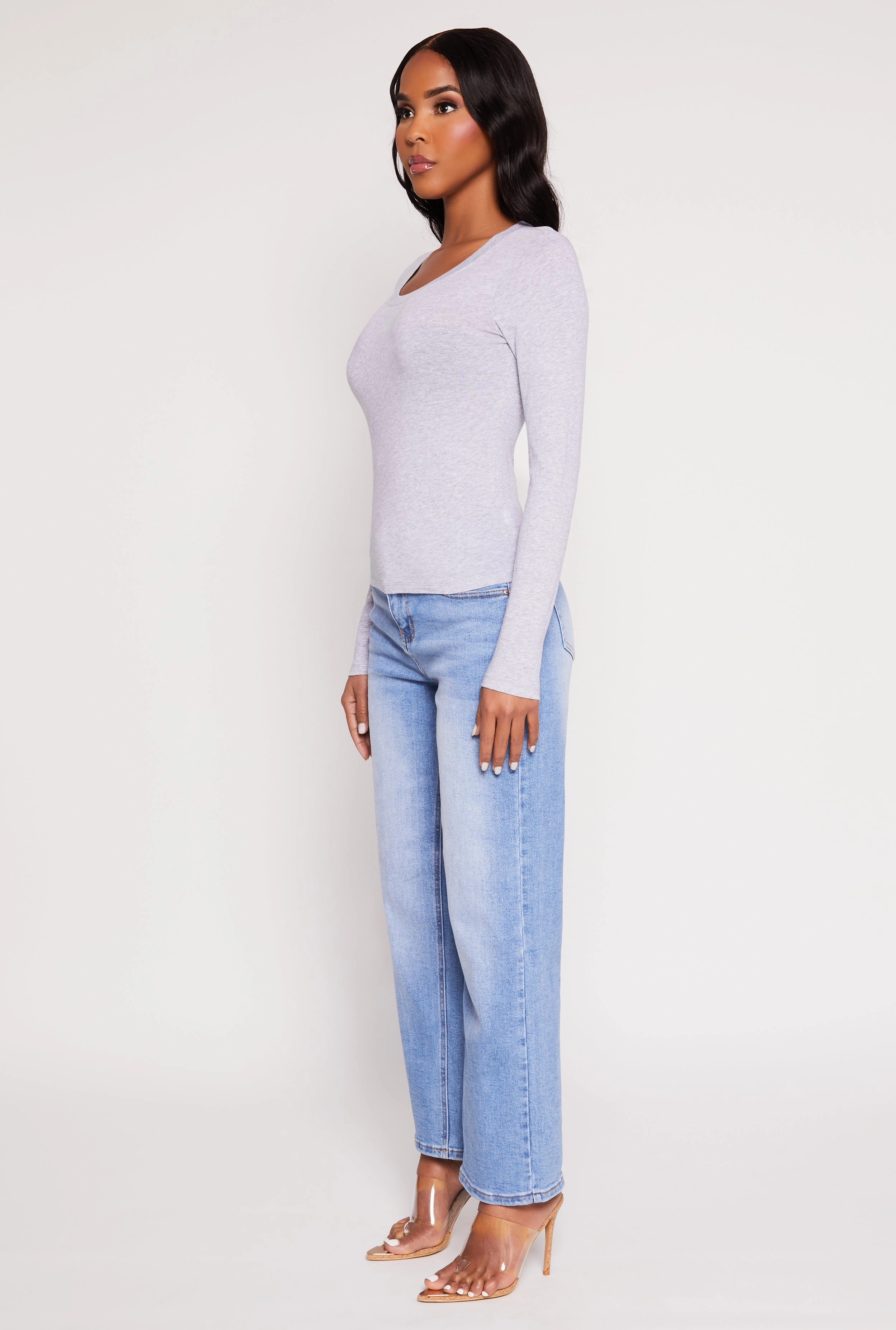 Basic Scoop Neck Long Sleeve Top