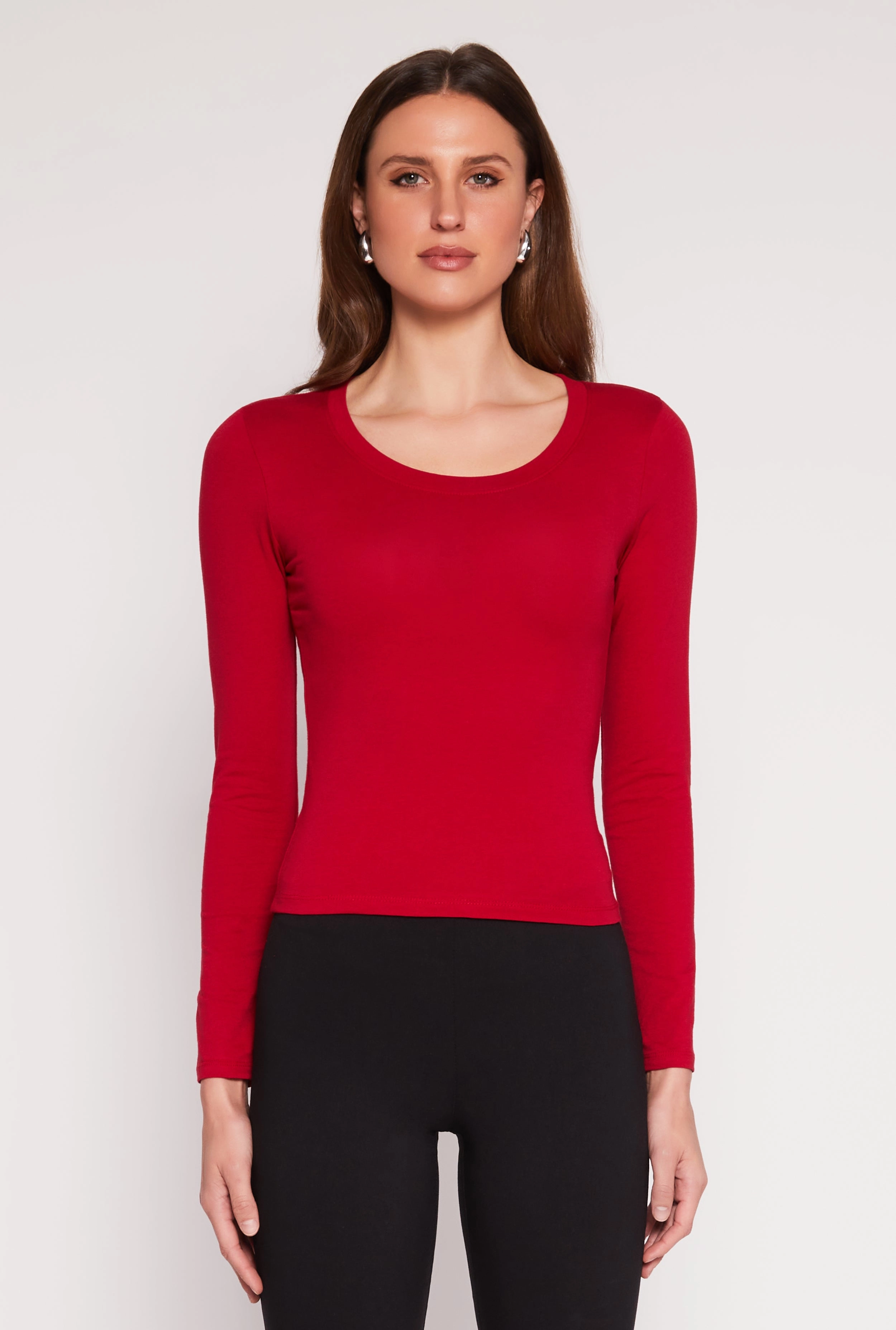 Basic Scoop Neck Long Sleeve Top