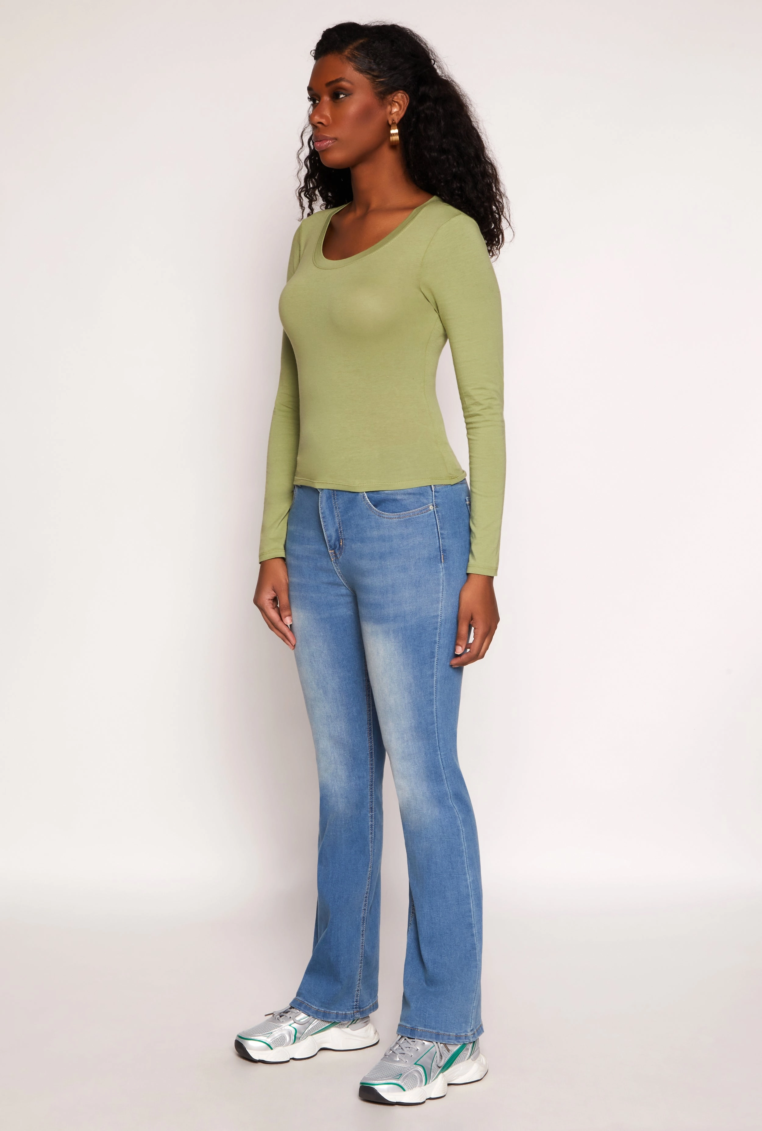 Basic Scoop Neck Long Sleeve Top