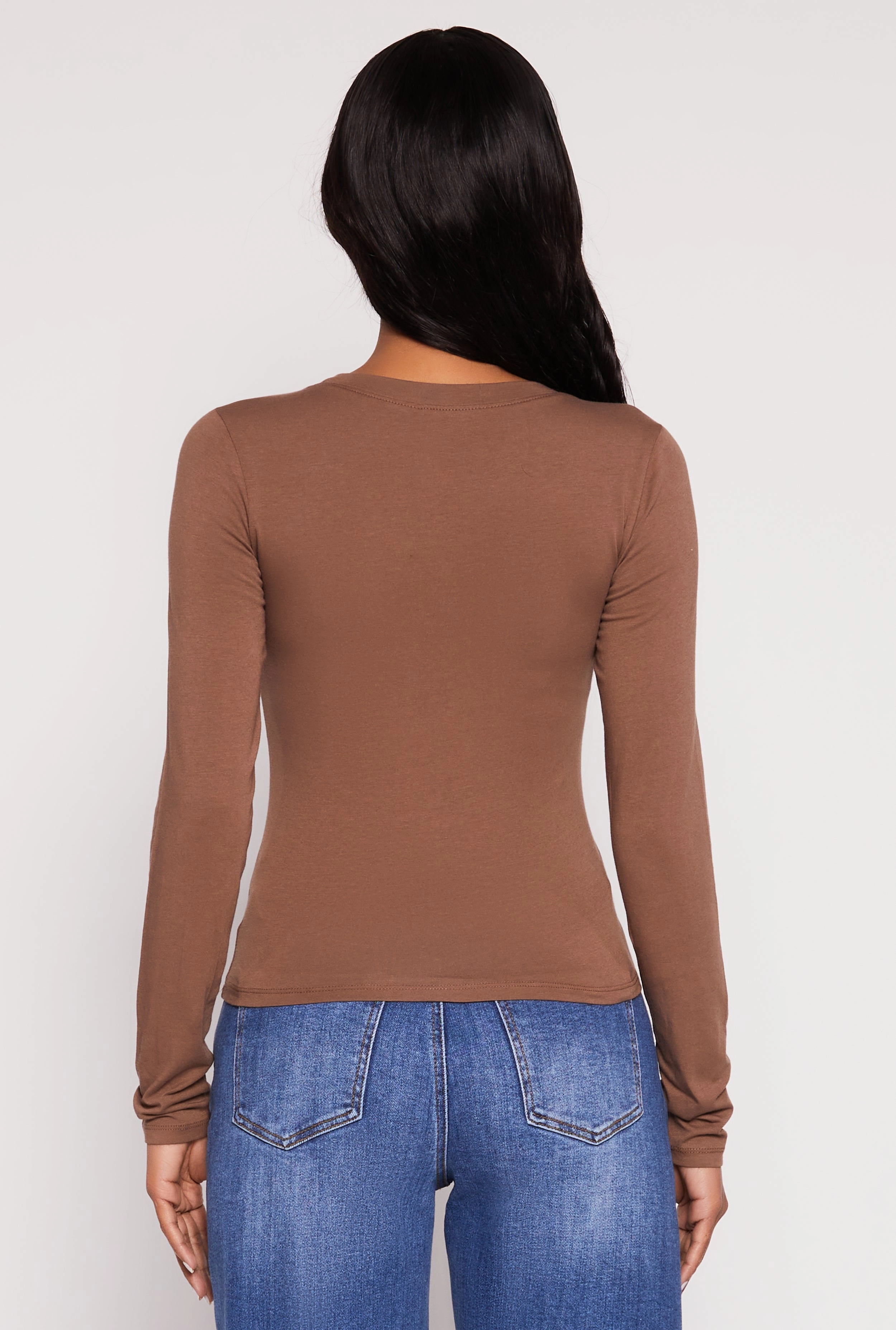 Basic Scoop Neck Long Sleeve Top