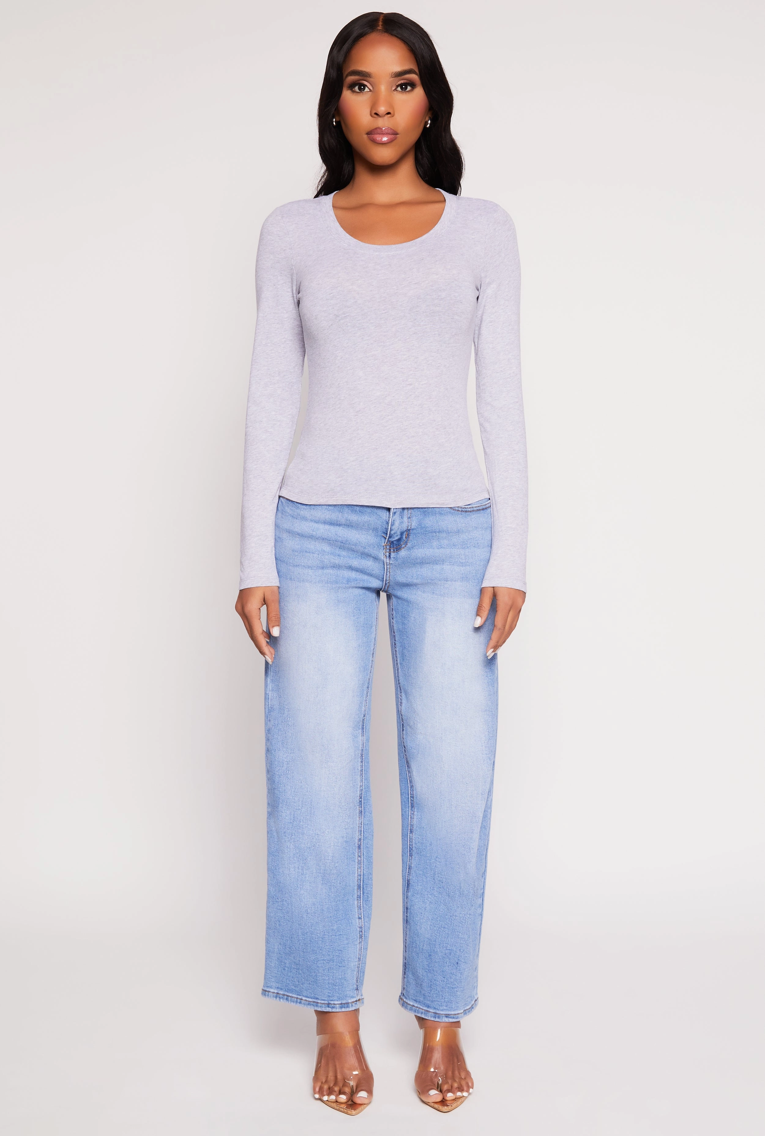 Basic Scoop Neck Long Sleeve Top
