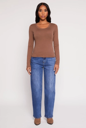 Basic Scoop Neck Long Sleeve Top