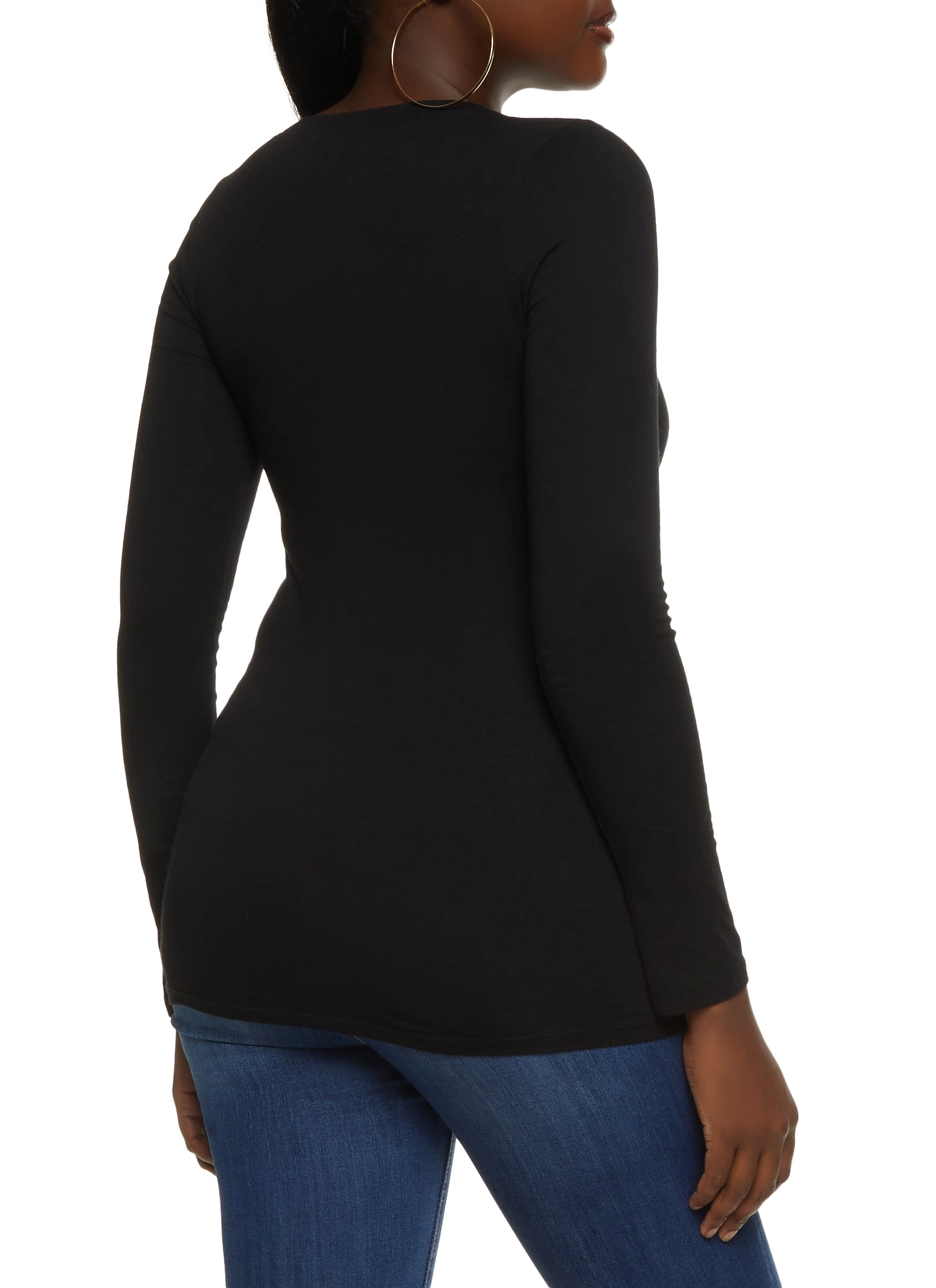Basic V Neck Long Sleeve Top