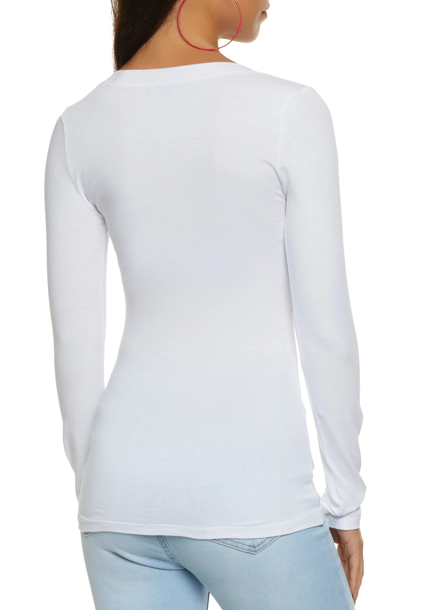 Basic V Neck Long Sleeve Top