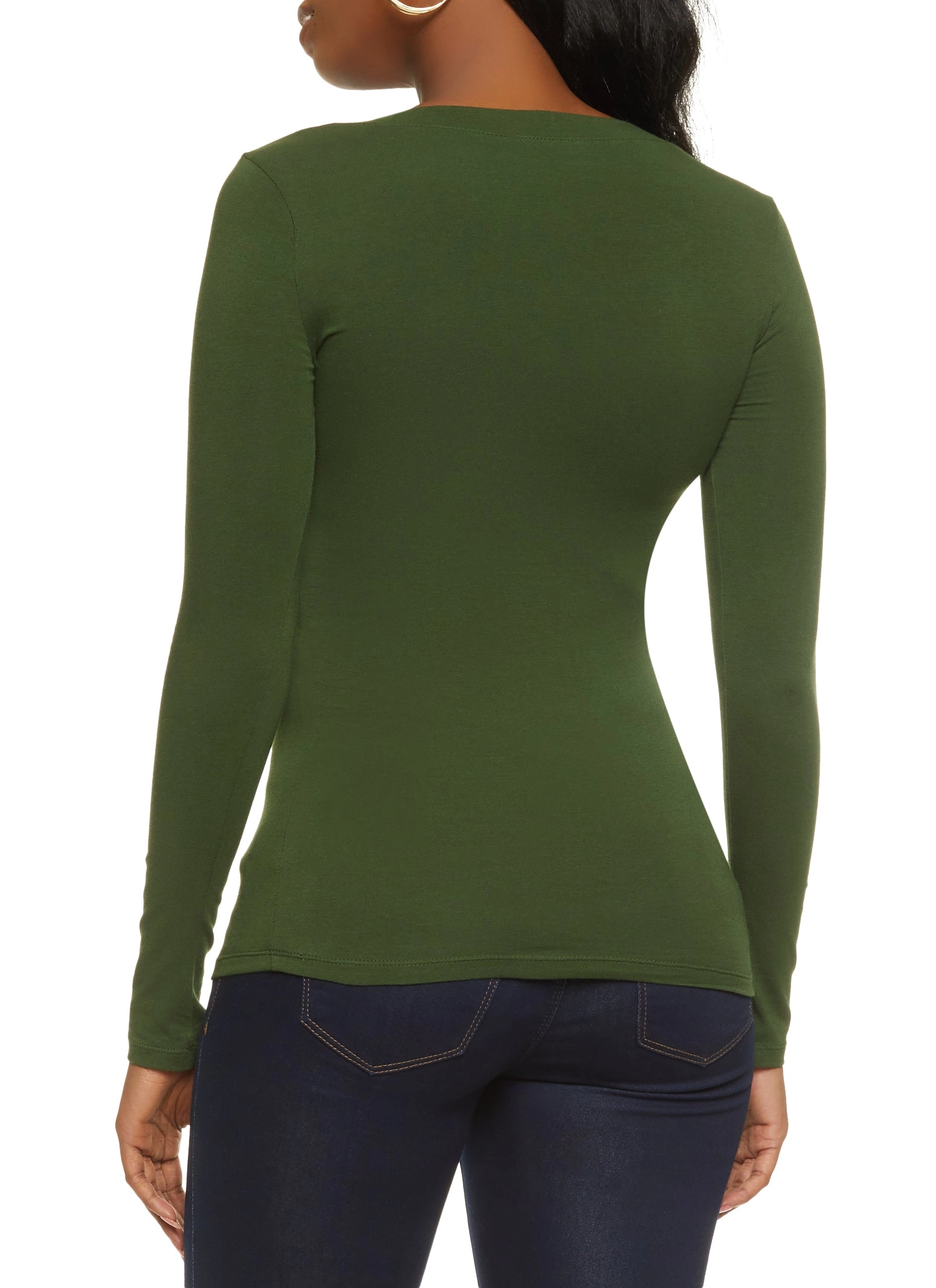 Basic V Neck Long Sleeve Top