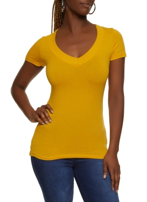 Basic V Neck Short Sleeve Tee