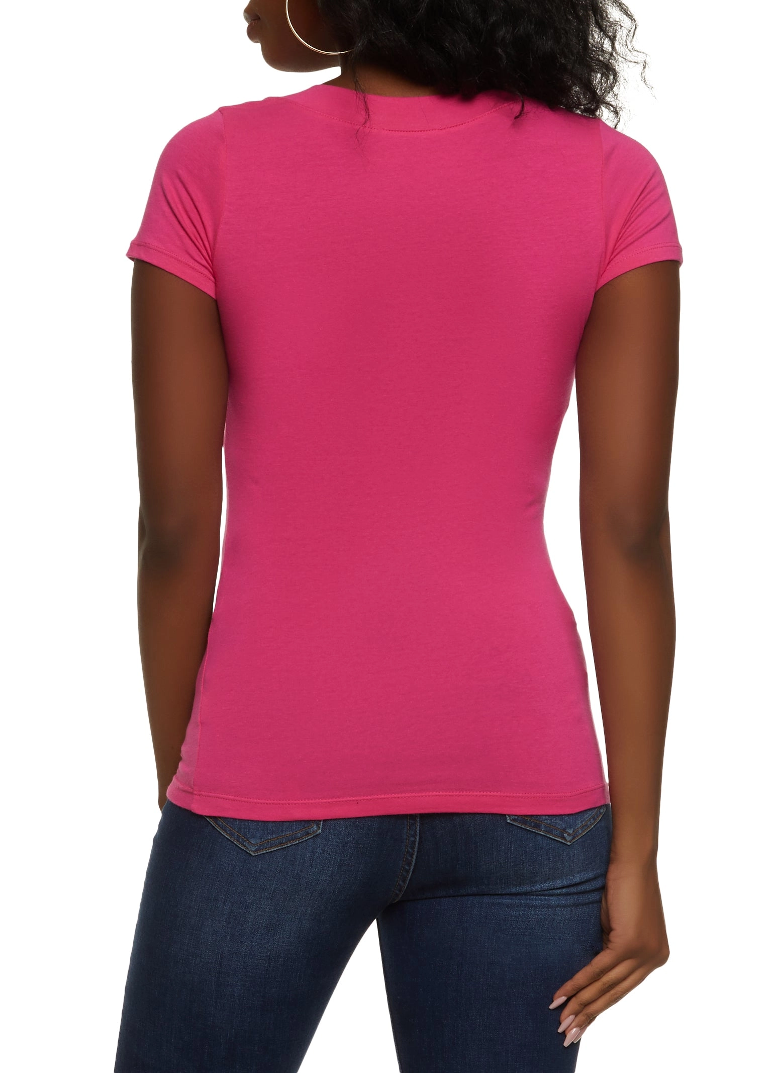 Basic V Neck Short Sleeve Tee