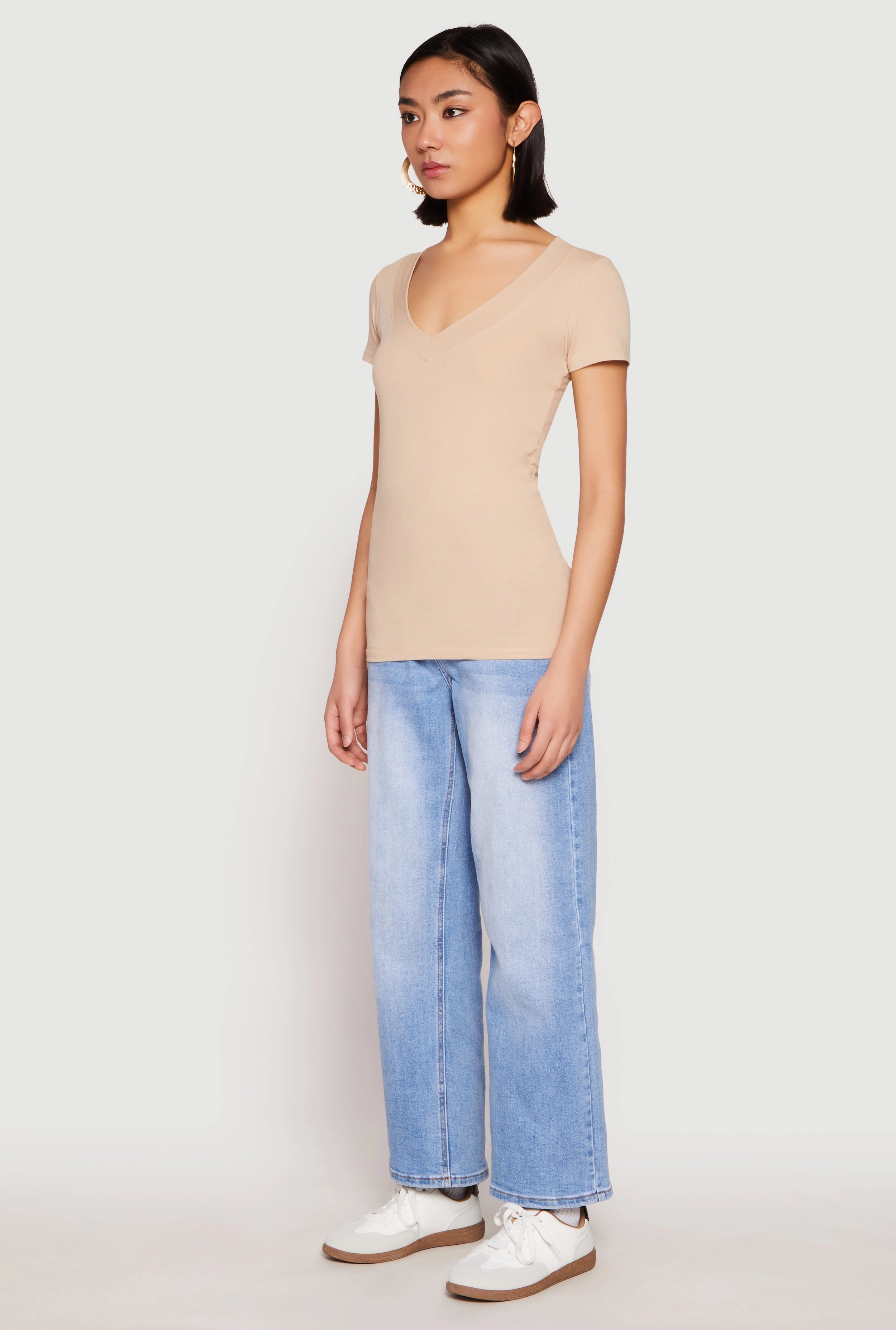 Basic V Neck Short Sleeve Tee