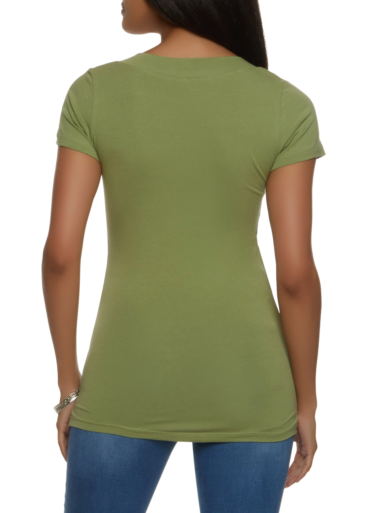 Basic V Neck Short Sleeve Tee