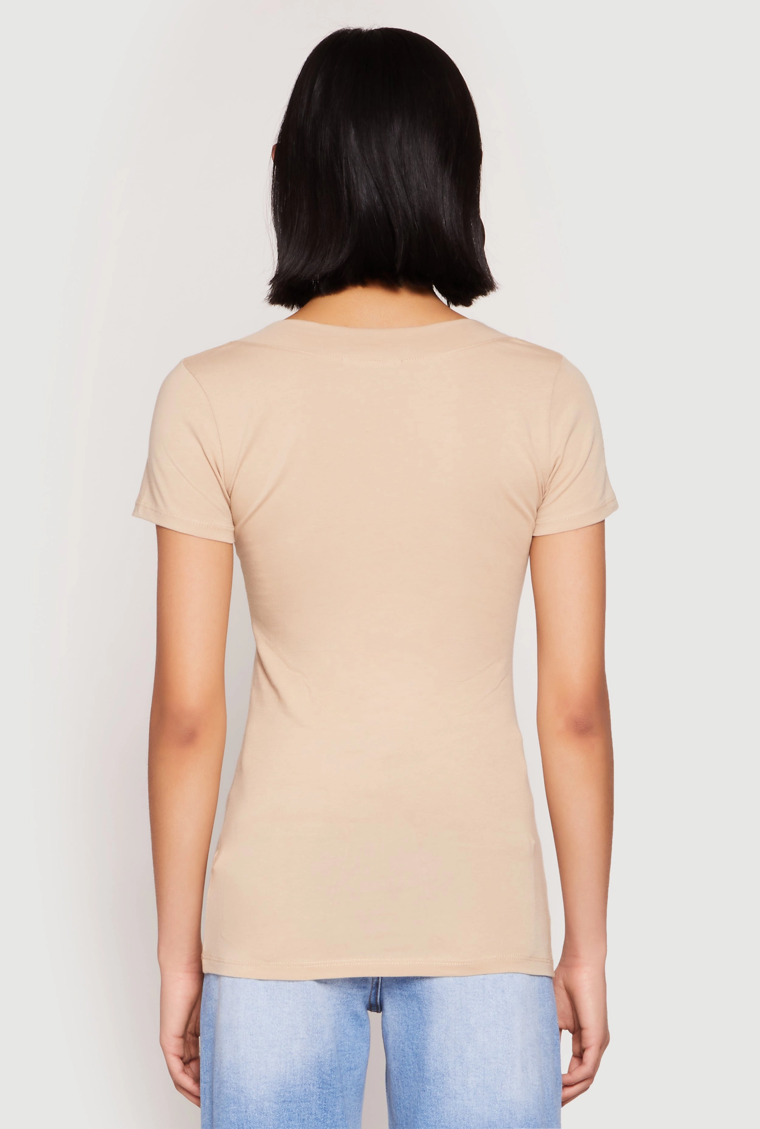 Basic V Neck Short Sleeve Tee