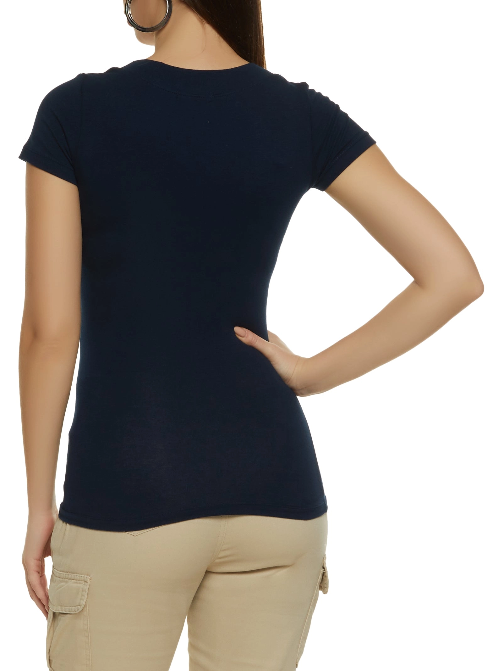 Basic V Neck Short Sleeve Tee
