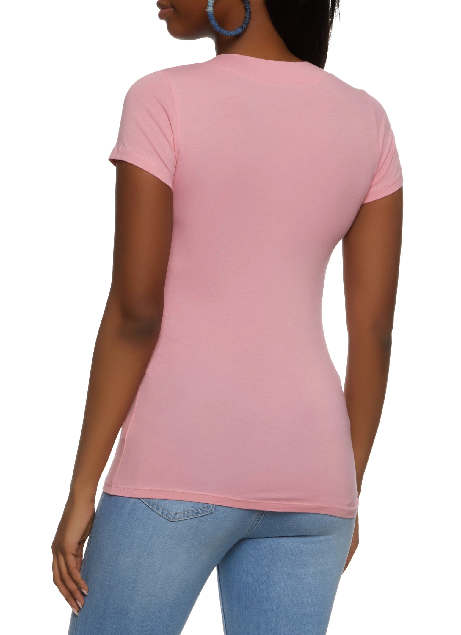 Basic V Neck Short Sleeve Tee